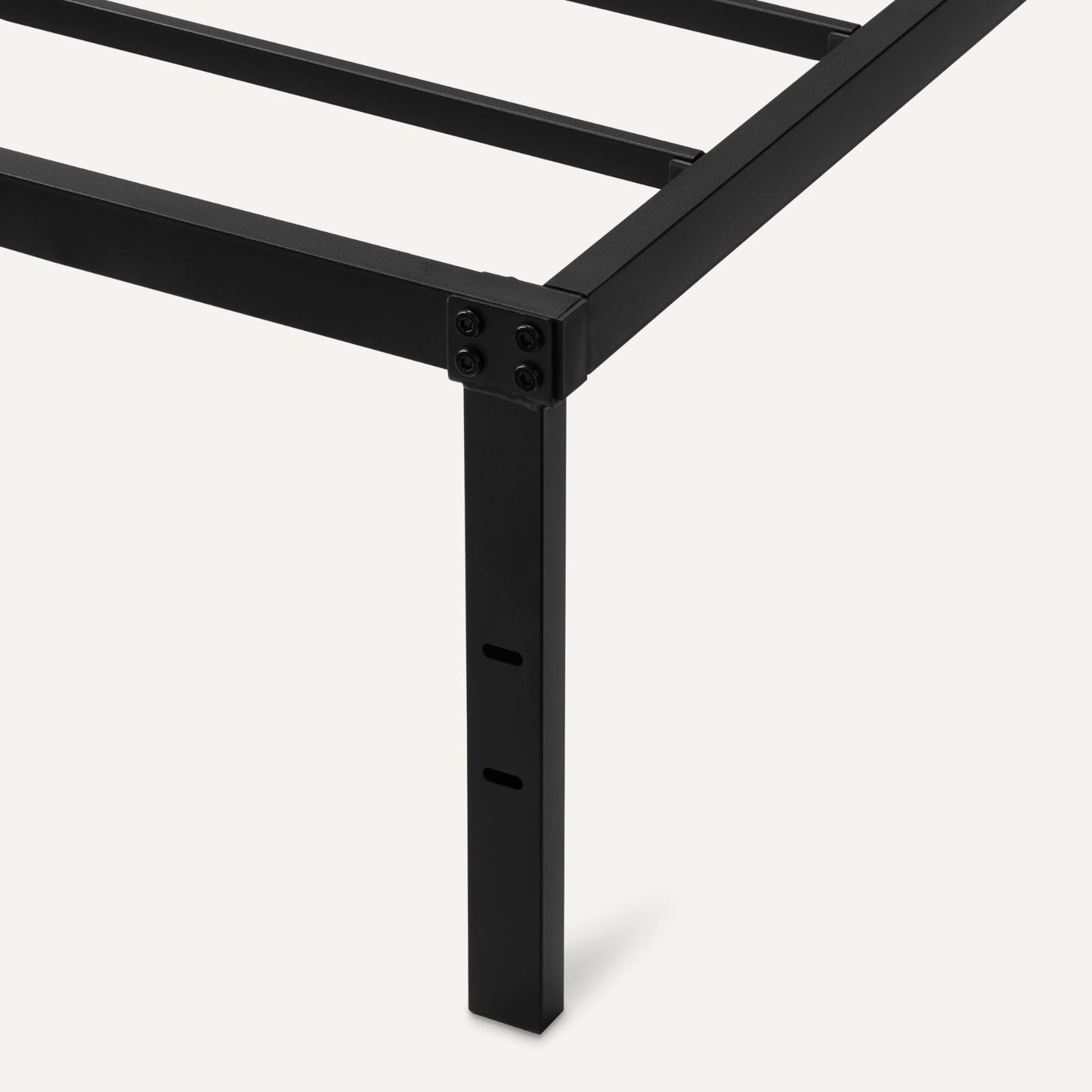 Metal Bed Frame, Non Foldable Platform Bed, Easy Assembly, Full Size, Black 54"x3