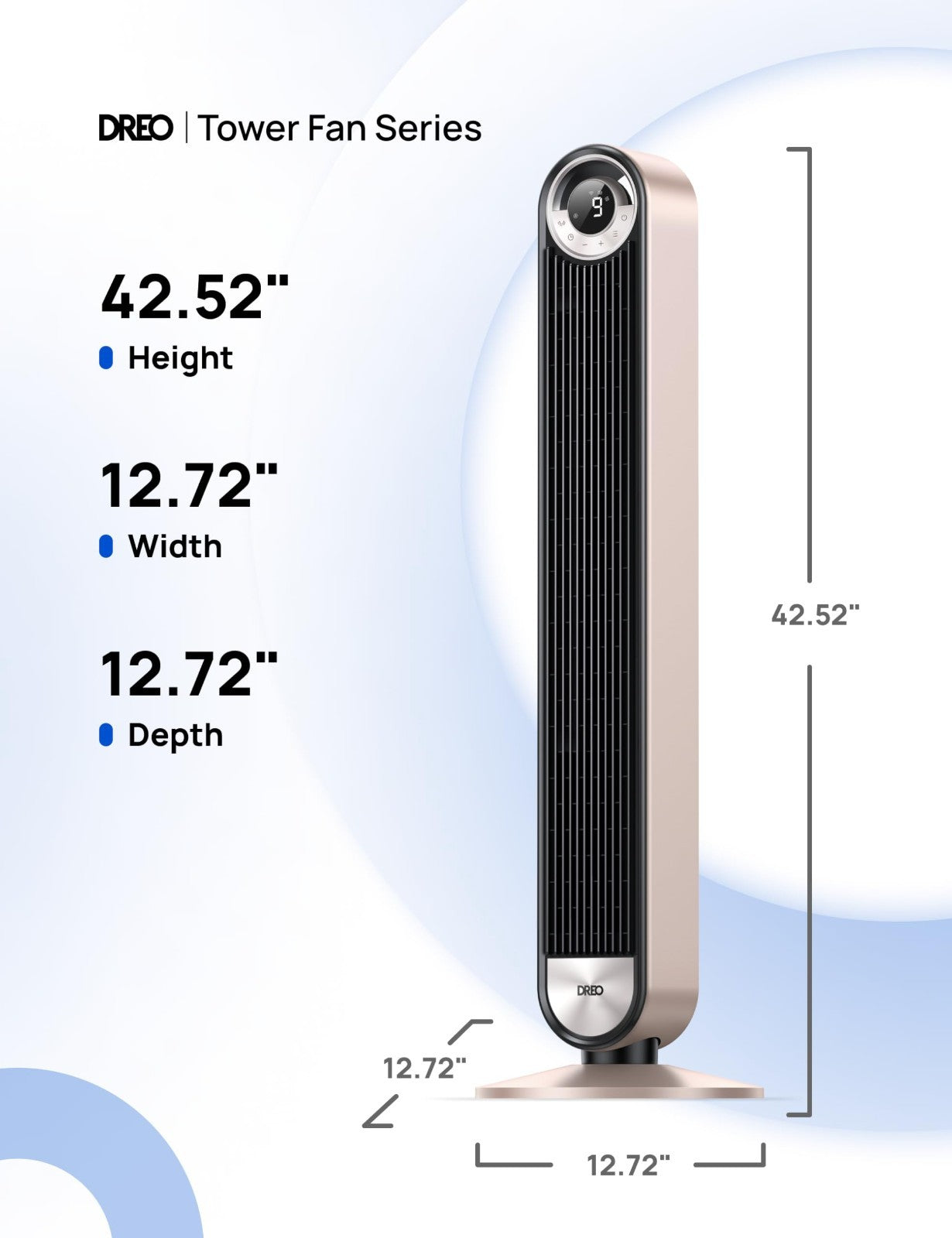 Oscillating Tower Fan for Bedroom   90° Rotation, 20dB Quiet, 9 Speeds, Remote &1