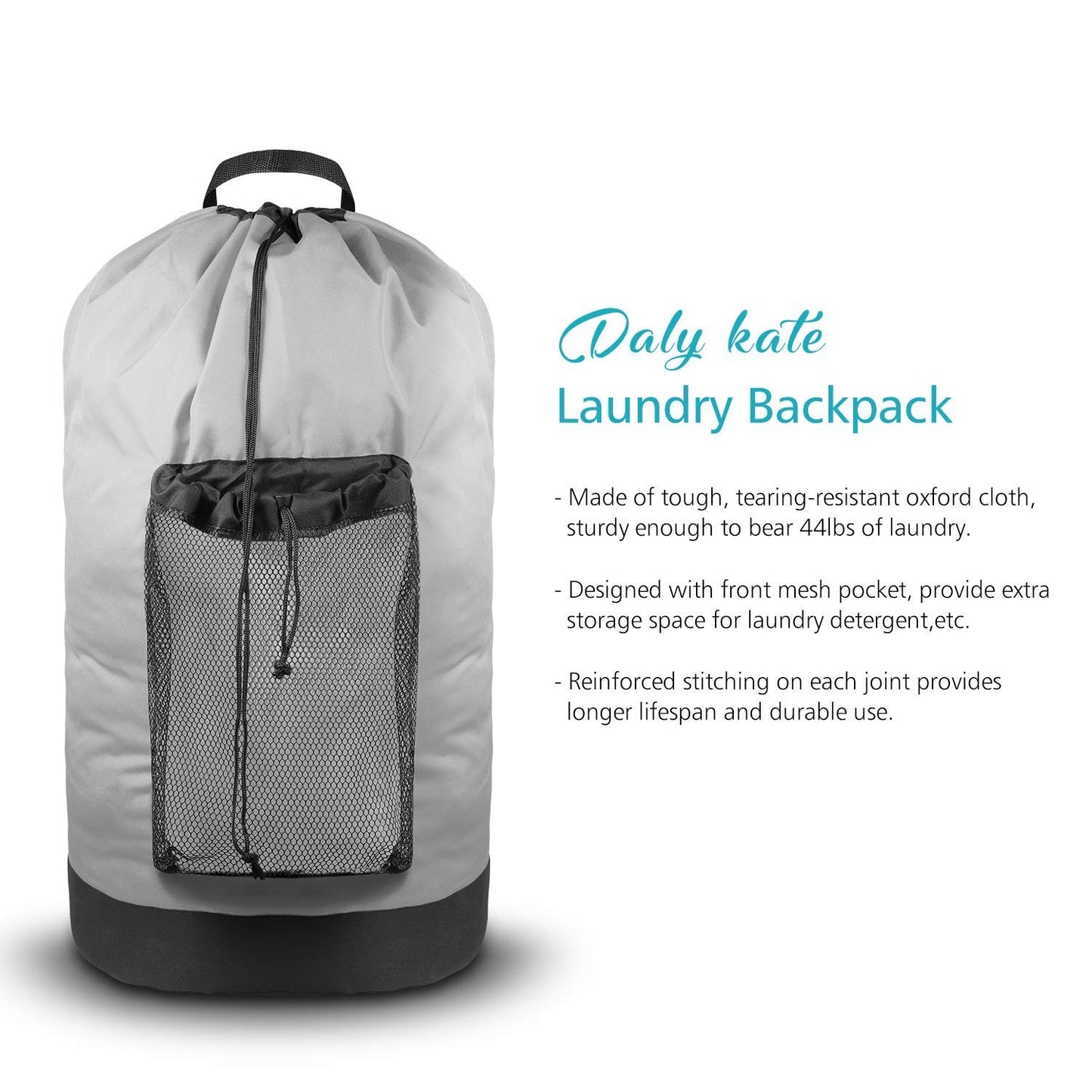Optimized eBay Title:  Durable Laundry Backpack with Shoulder Straps, Mesh Pock5