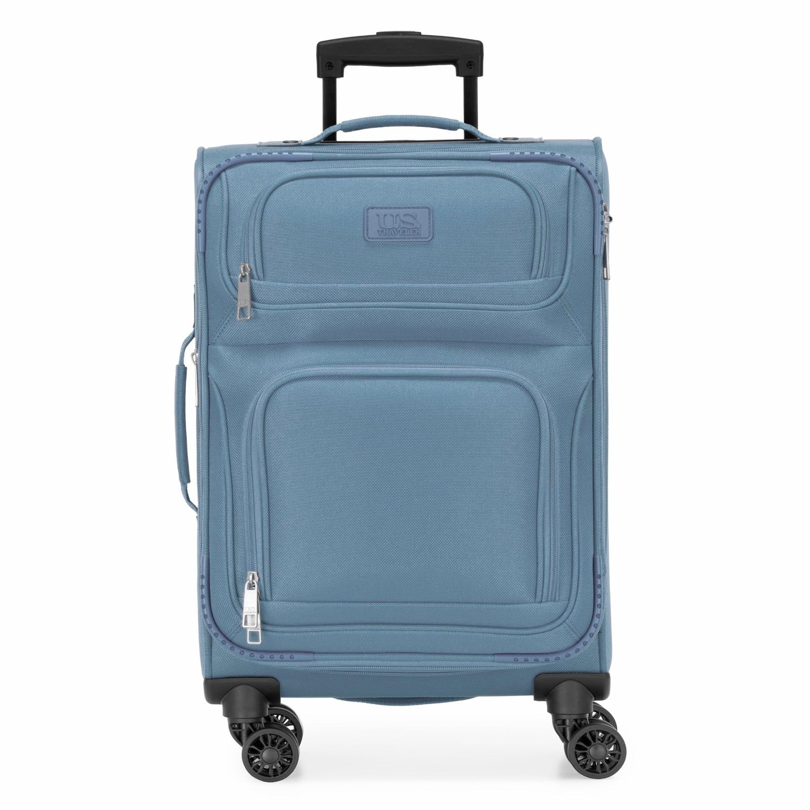 Lightweight Softside Rolling Carry-On Suitcase, 4-Wheel Travel Luggage, Light Bl2