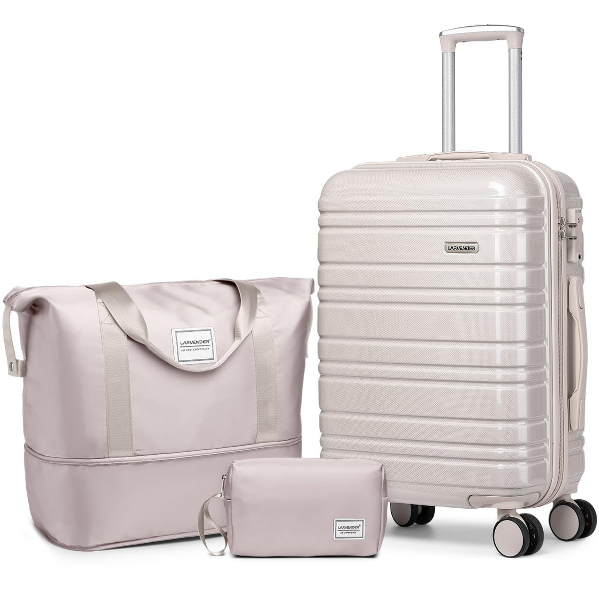 3-Piece Carry-On Luggage Set, 20" Hardshell Suitcase, Lightweight, TSA Lock, Duf1