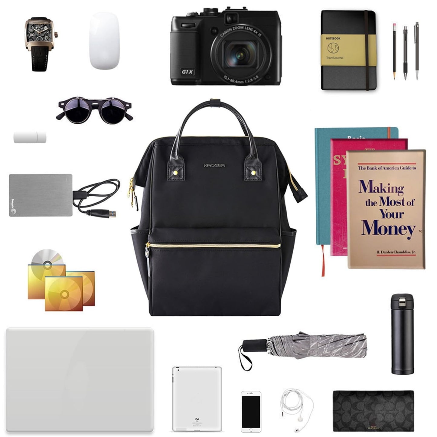 Stylish 17" Water-Resistant Laptop Backpack with USB Port - Casual Travel Daypac4