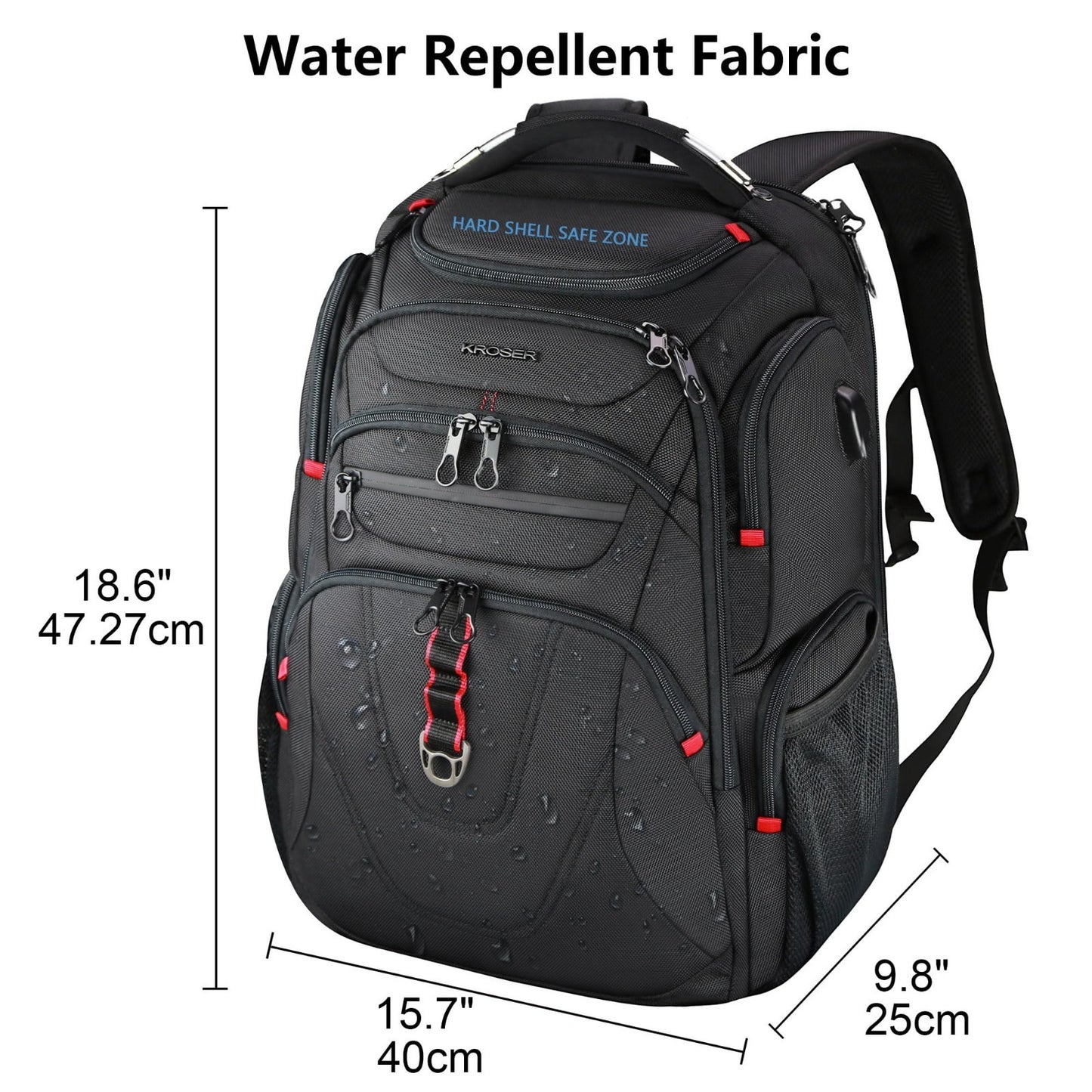 17.3" TSA Friendly Travel Laptop Backpack, Water Repellent College Daypack, RFID2