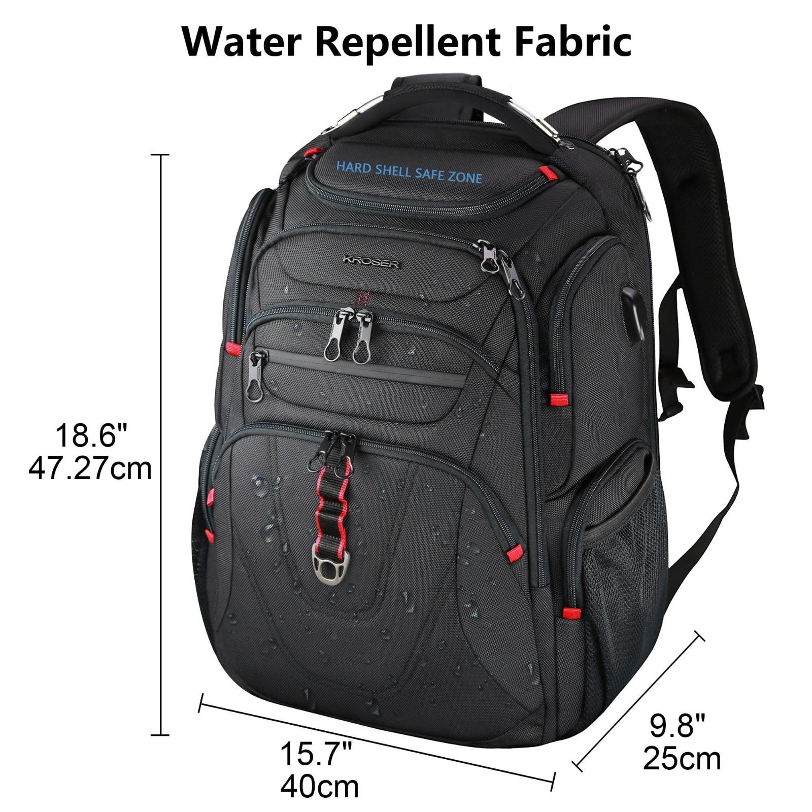 17.3" TSA Friendly Travel Laptop Backpack, Water Repellent College Daypack, RFID2