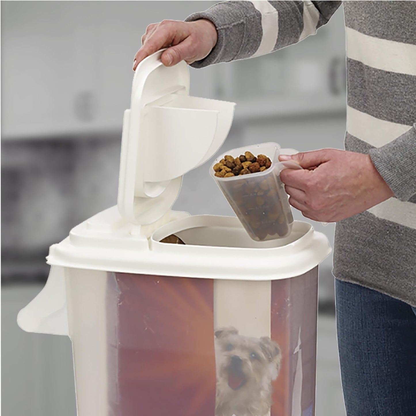 Airtight Pet Food Storage Containers   4 Gallon Dispensers for Dog, Cat & Bird S4