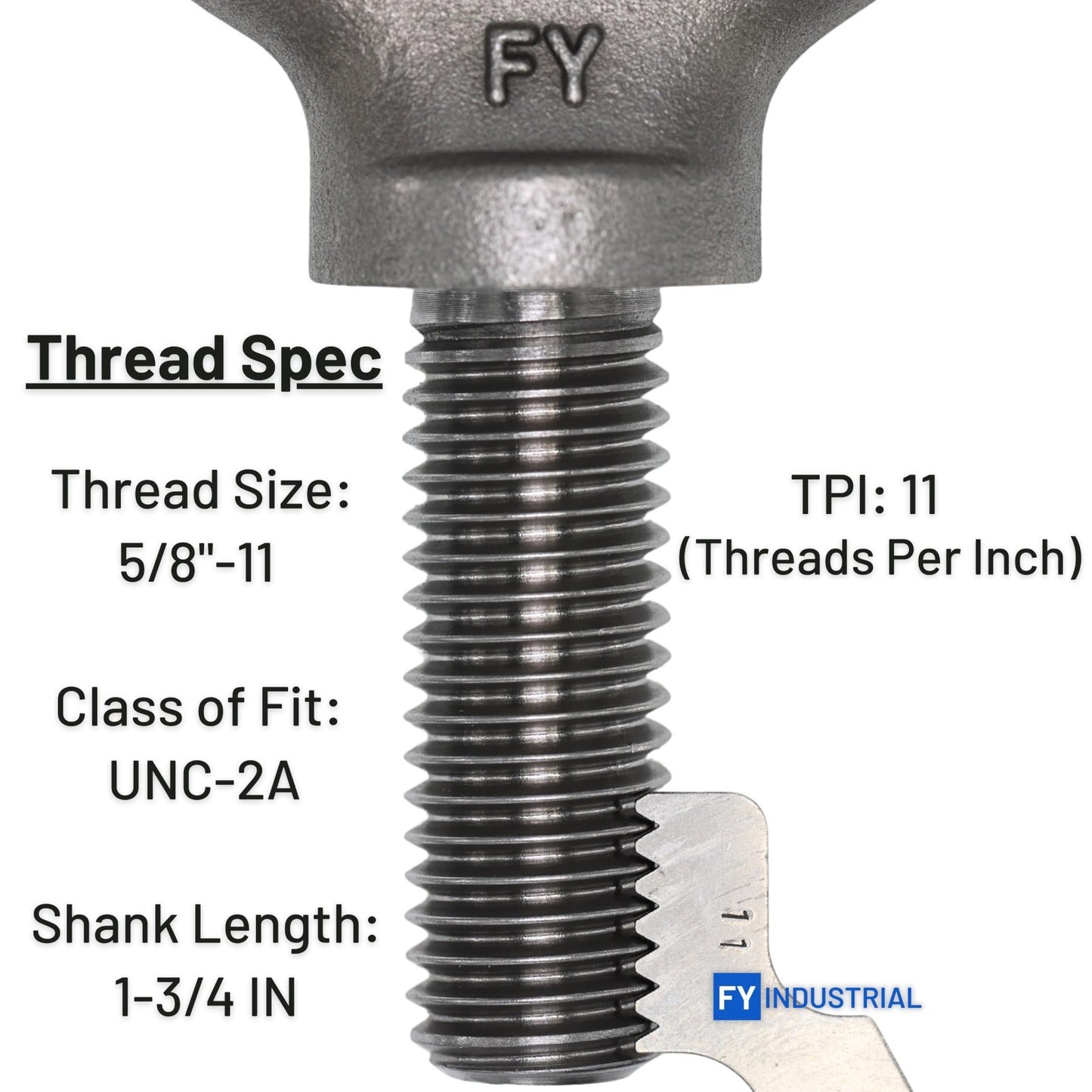 6 Pcs Lifting Shoulder Eye Bolts 5/8"-11 X 1-3/4" Heavy Duty Hardware Fasteners5