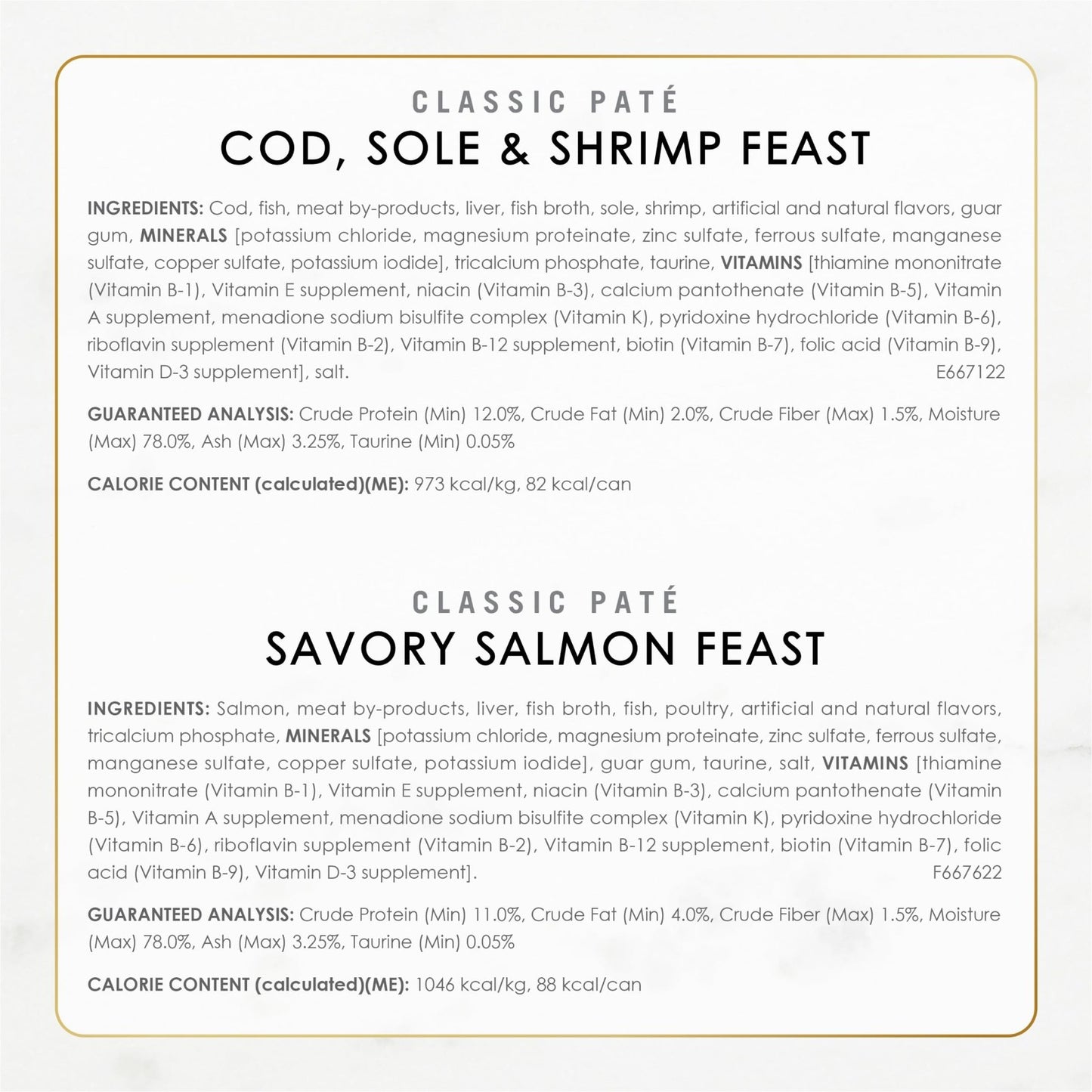 Seafood Classic Pate Variety Pack for Cats, 3 oz Cans, 30 Pack   Gourmet Wet Foo5
