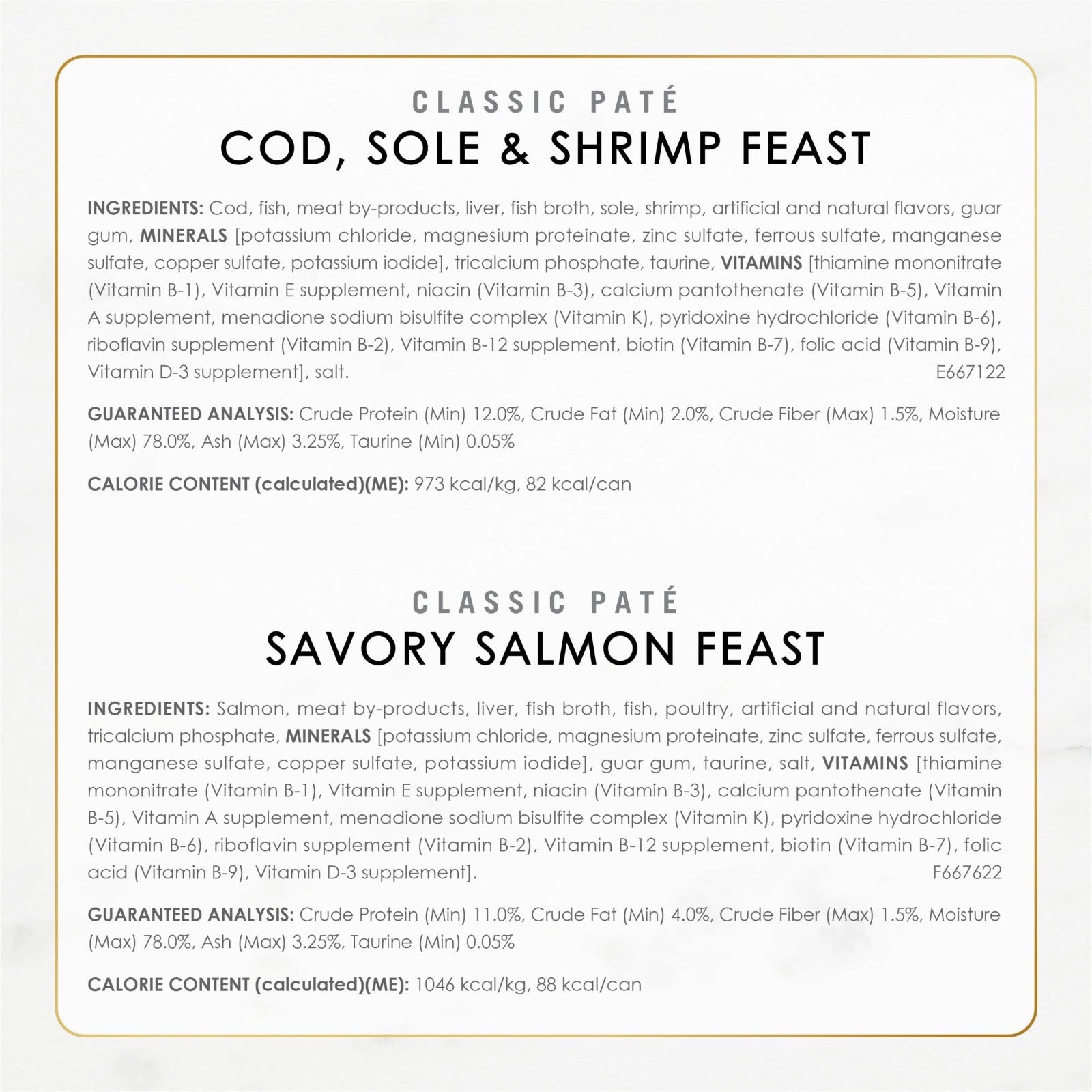 Seafood Classic Pate Variety Pack for Cats, 3 oz Cans, 30 Pack   Gourmet Wet Foo5
