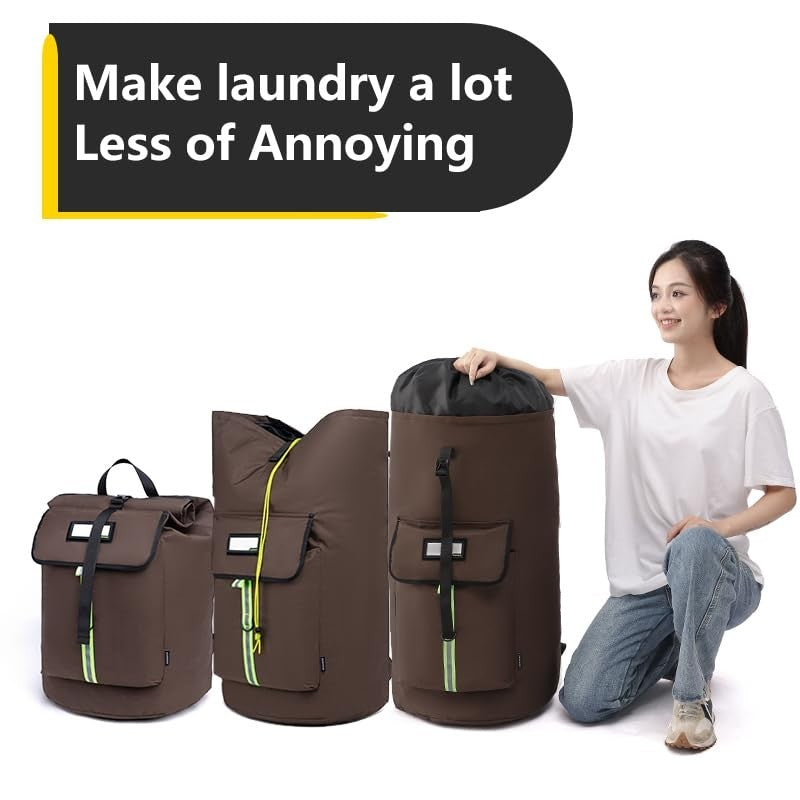Extra-Large Heavy Duty Laundry Backpack Bag with Drawstring Closure - Ideal for8