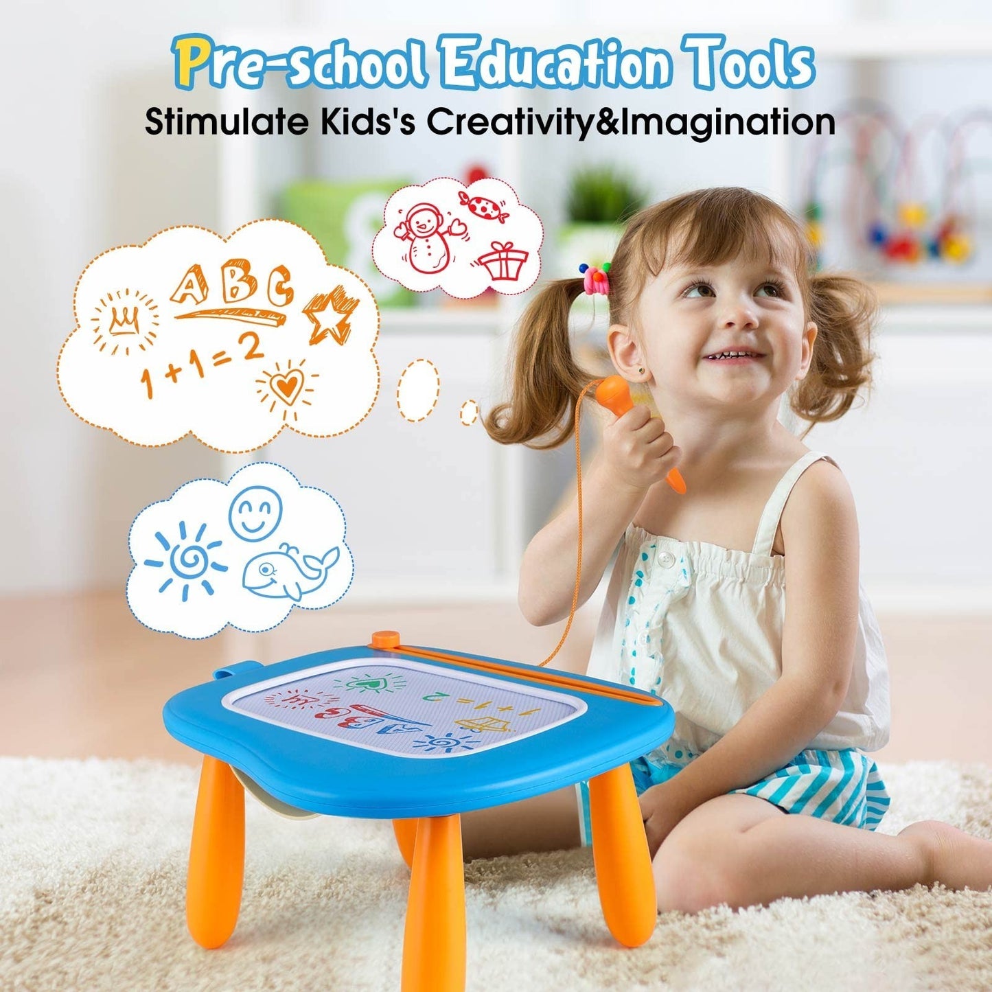 Magnetic Drawing Board for Kids - Educational Toy for Toddlers Age 1-3 - Birthda6