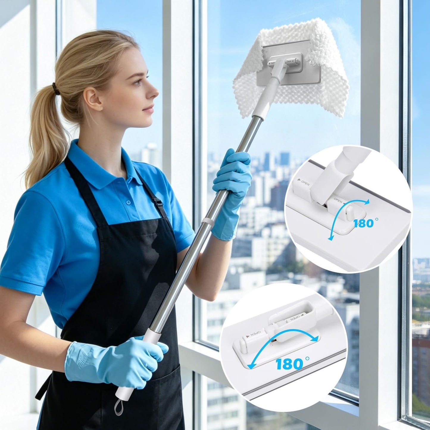 Mini Mop with Snap Grip & Zero Touch Clamp - Easy Clean Floor Mop, Lightweight7