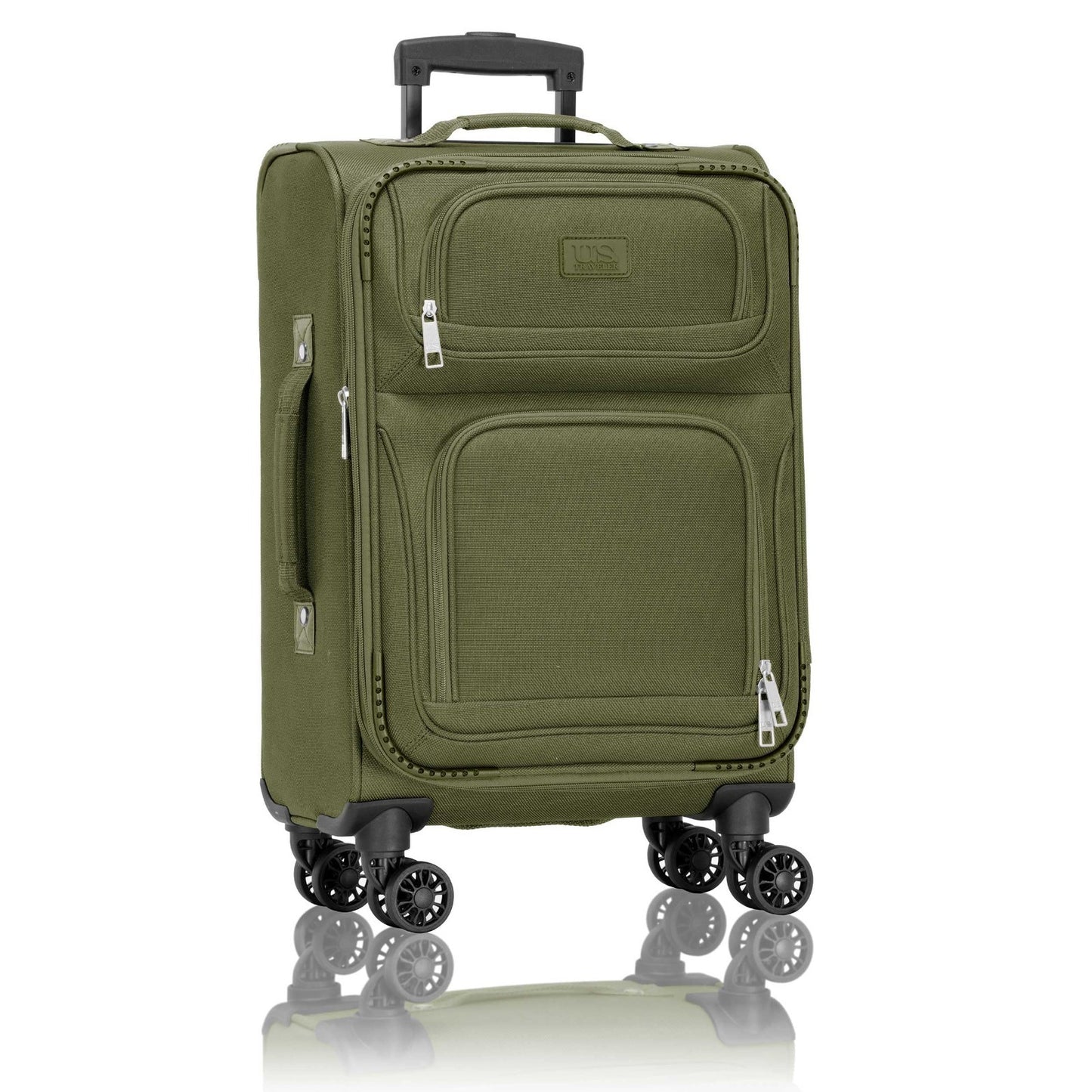 Lightweight Softside Rolling Carry-On Suitcase, 4-Wheel Travel Luggage, Green1
