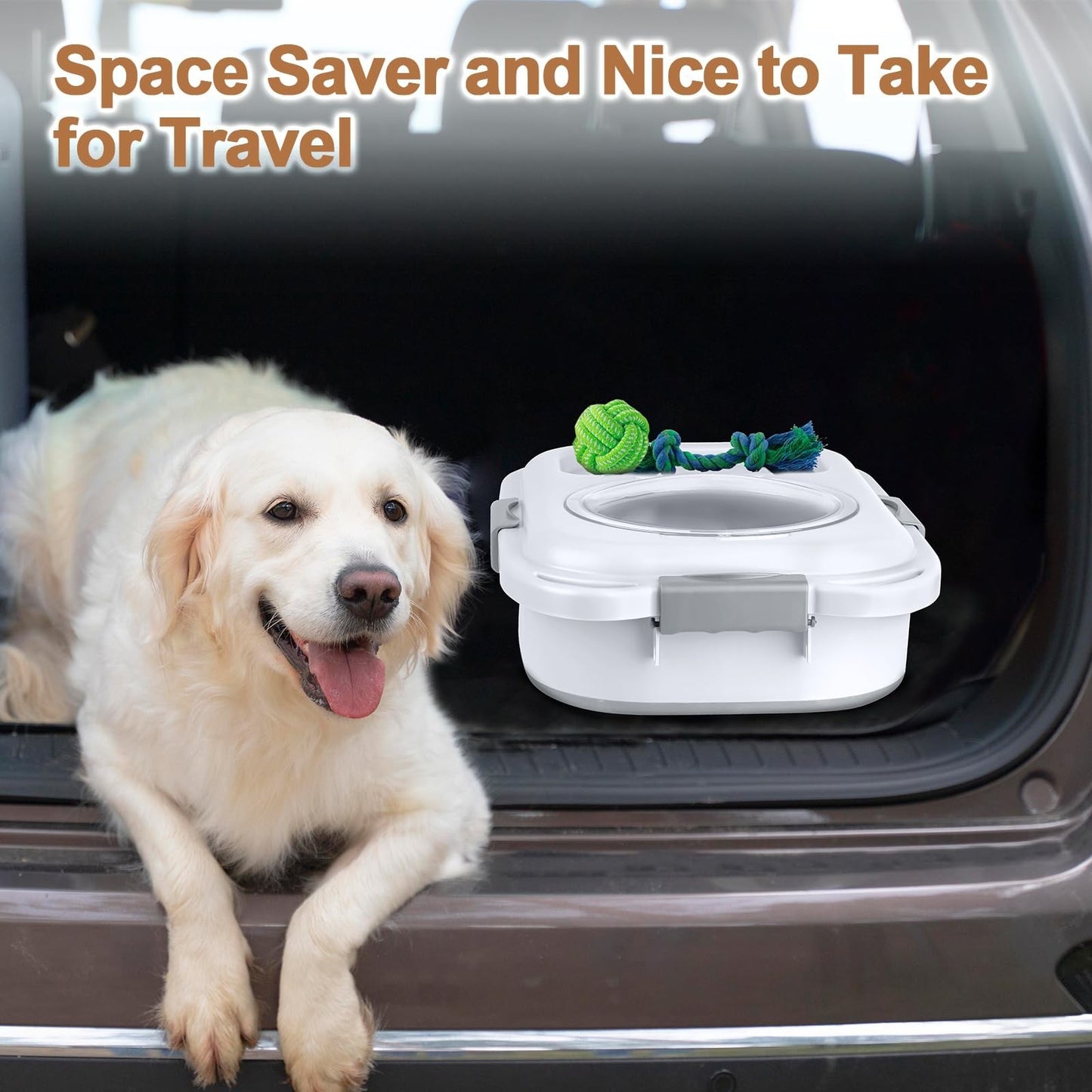Airtight Dog & Cat Food Storage Container 10 25 lbs, Collapsible, Wheels & Scoop4