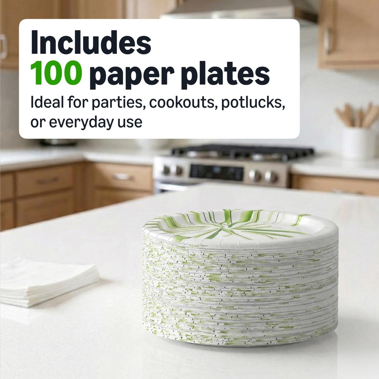 Disposable Paper Plates 8.62"   Microwave Safe, Cut Resistant, Soak Proof, 100 C4