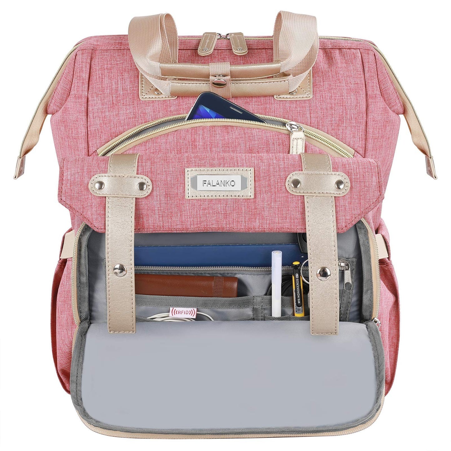 Large Water Resistant Laptop Backpack for Women   17" Computer Bookbag, Ideal fo3