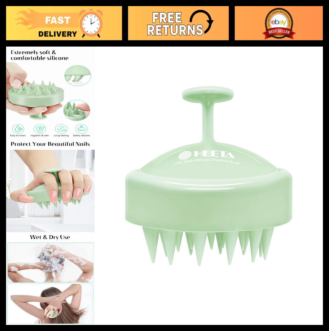 Scalp Massager Hair Growth Brush   Soft Silicone Scrubber for Dandruff & Stress0
