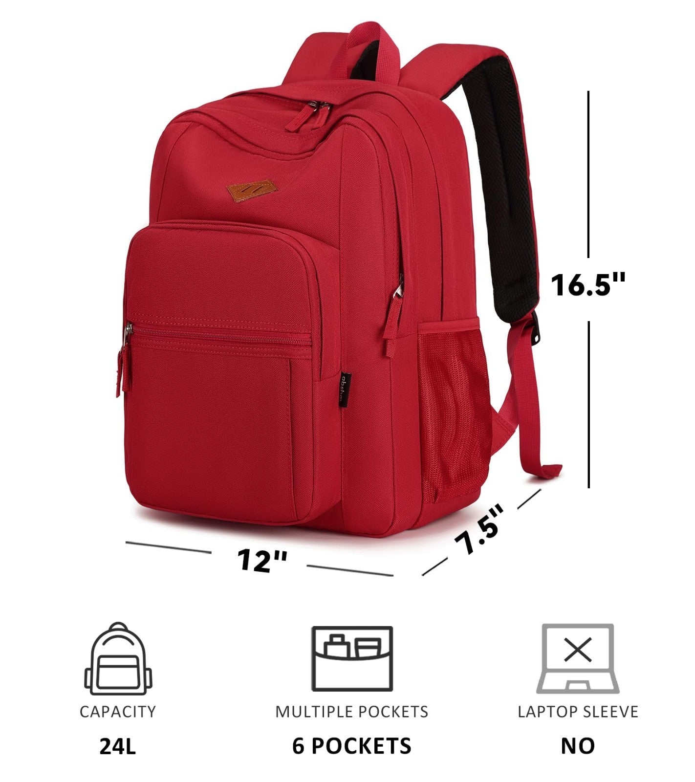 Solid Color Water Resistant Backpack for Girls & Women   School & College Bag (R5