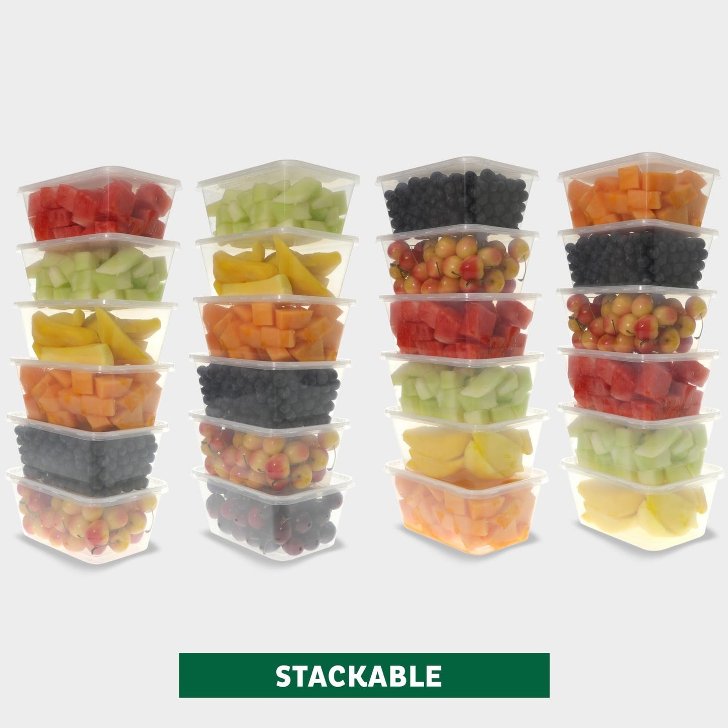 50 Pack 34 oz Plastic Food Storage Containers with Lids - Leakproof, BPA Free, S5