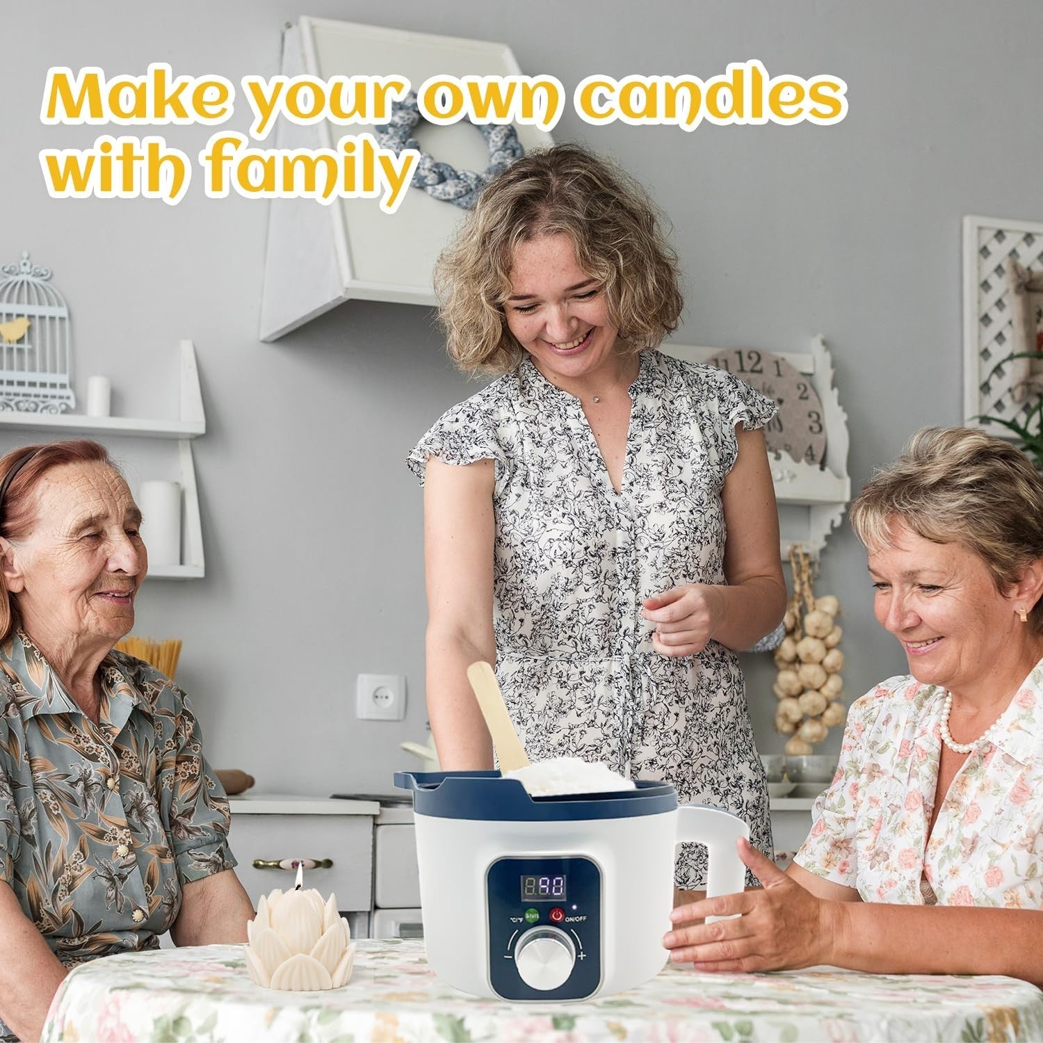 Electric Wax Melting Pot for Candle Making - Digital Temp Control, Non-Stick Spo5