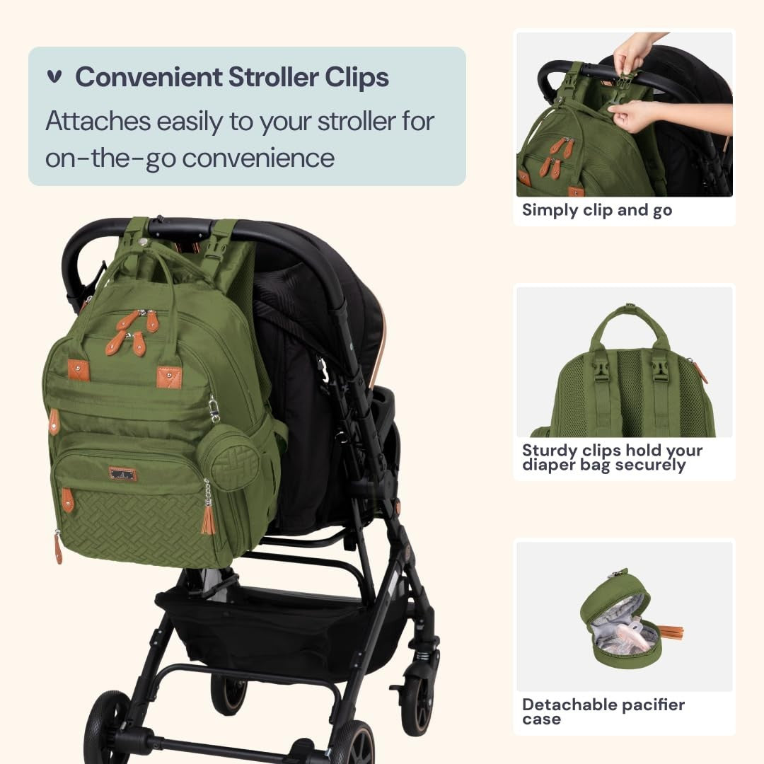 Extra Large Expandable Diaper Bag Backpack   Travel Baby Tote with Changing Pad,5