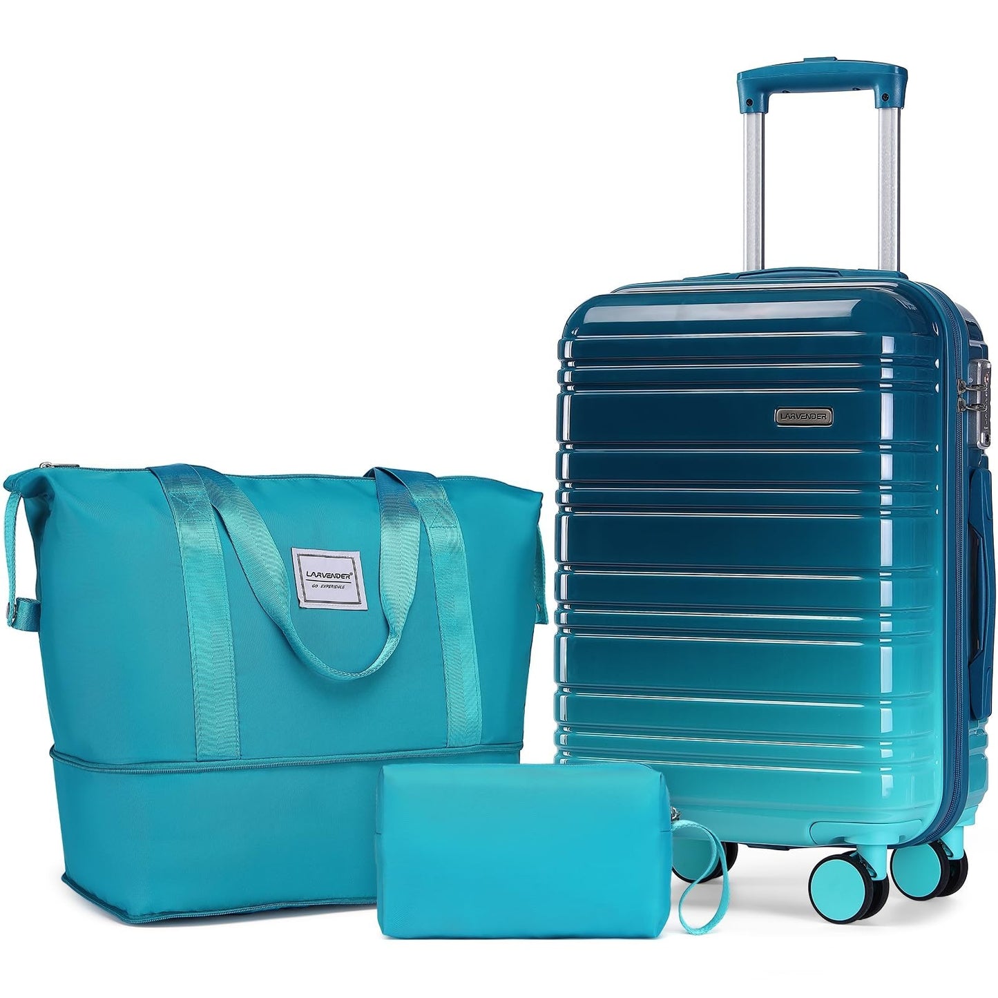 3-Piece Carry-On Luggage Set, 20" Hardshell Suitcase, Lightweight, TSA Lock, Duf1