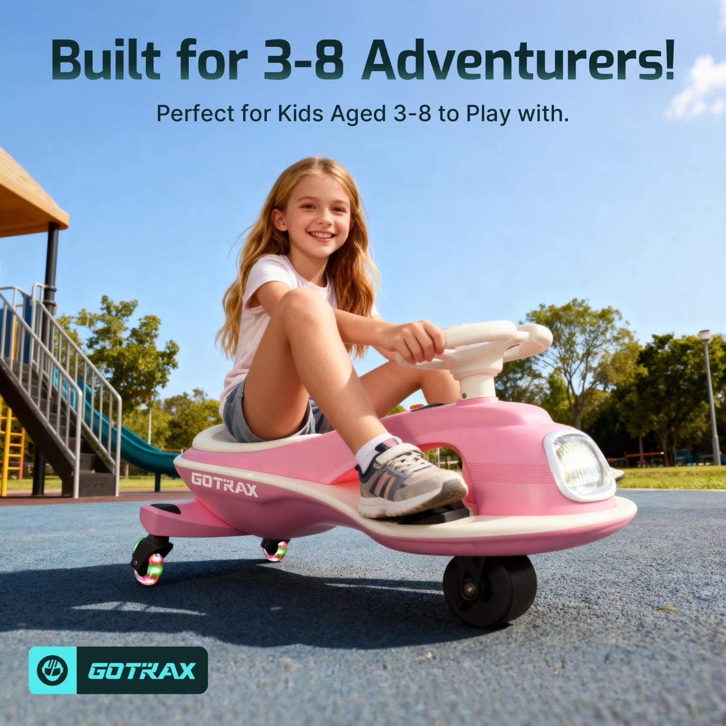 Electric Wiggle Car for Kids 3-8, 12V Battery, Bluetooth, 120 Min Ride Time3