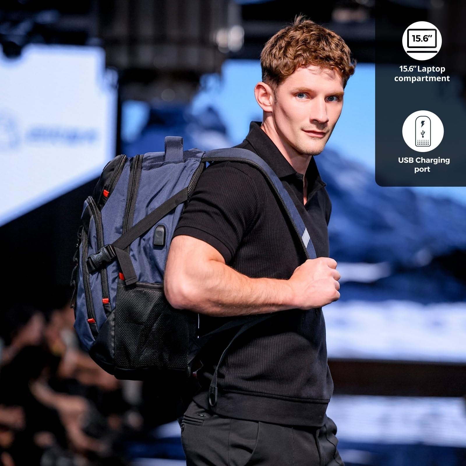 Stylish Laptop Backpack with USB Charging Port, Fits 15.6" Computer, 31L Travel7