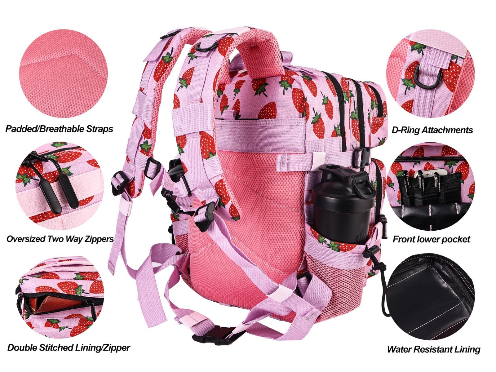 Tactical Military Backpack 25L/35L, Army Assault Pack, Small Rucksack with Bottl3