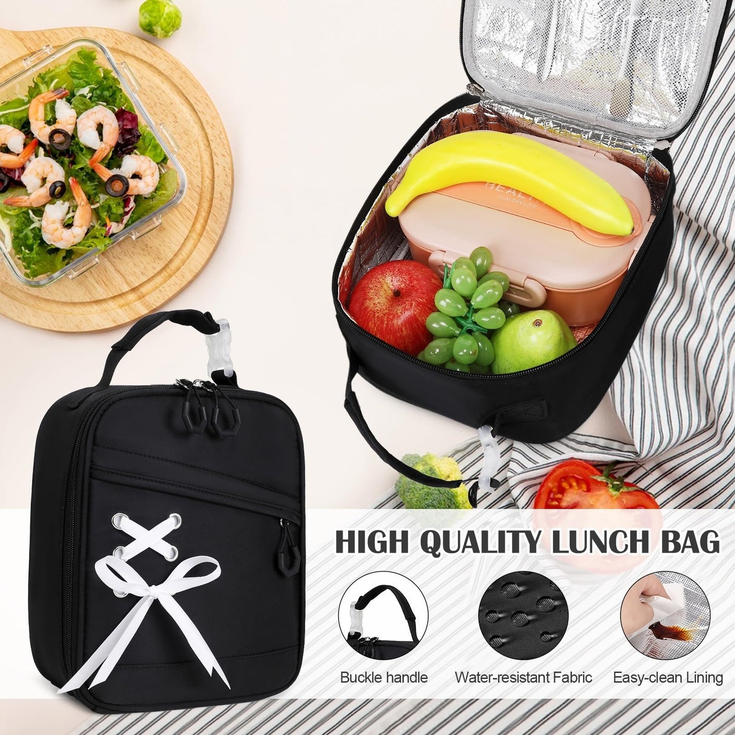 3PCS Girls School Backpack Set with Lunch Box & Pencil Pouch   Stylish & Durable4