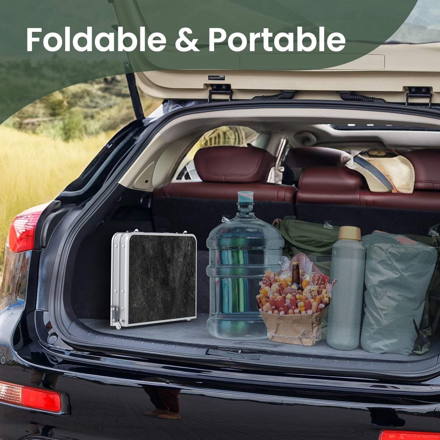Portable Folding Camping Table 2ft with Side Racks & Storage Net - Lightweight A8