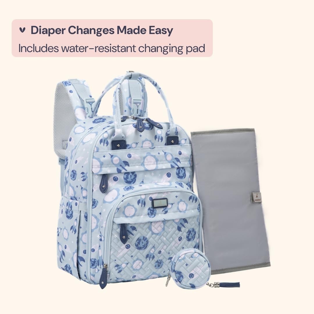 Multi Function Water Resistant Diaper Bag Backpack   Baby Travel Tote, Changing6