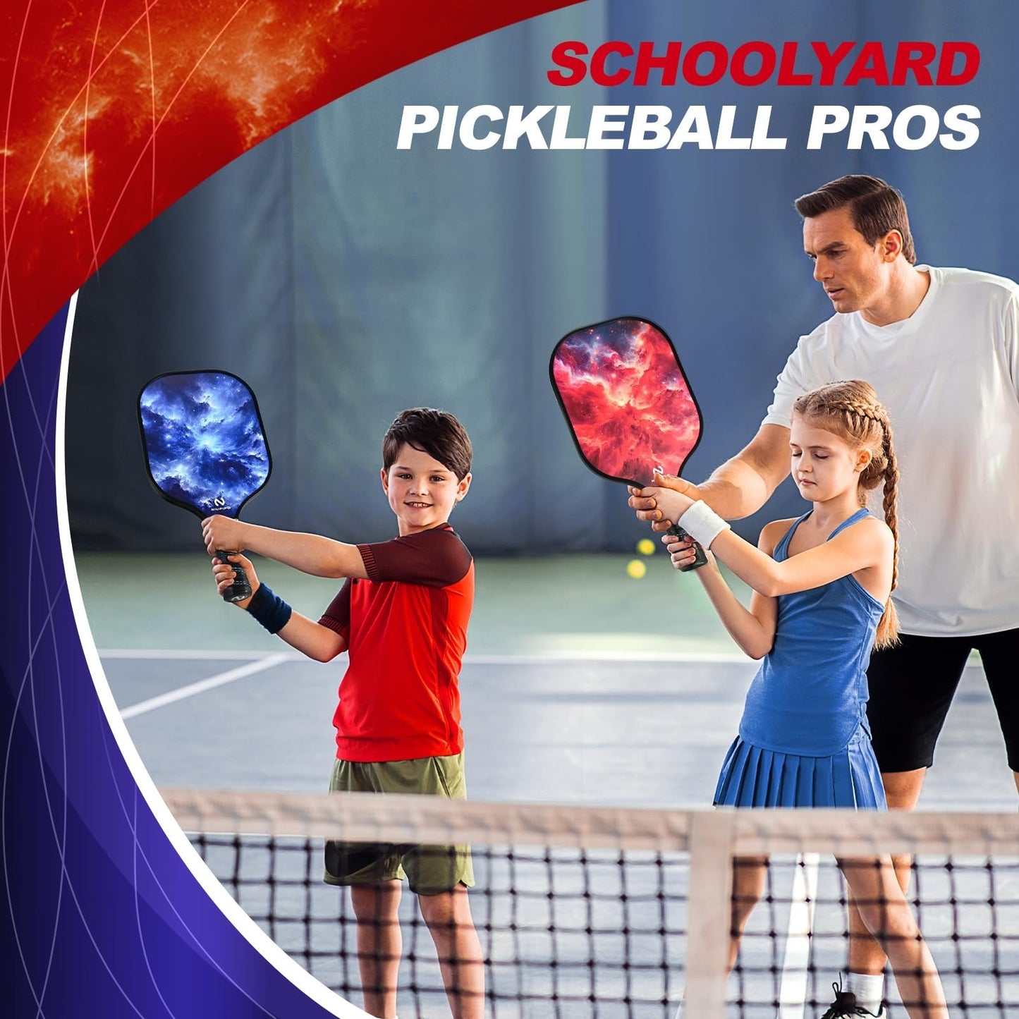Pickleball Paddle Set of 2 or 4, USAPA Approved, Fiberglass, Lightweight, Includ6