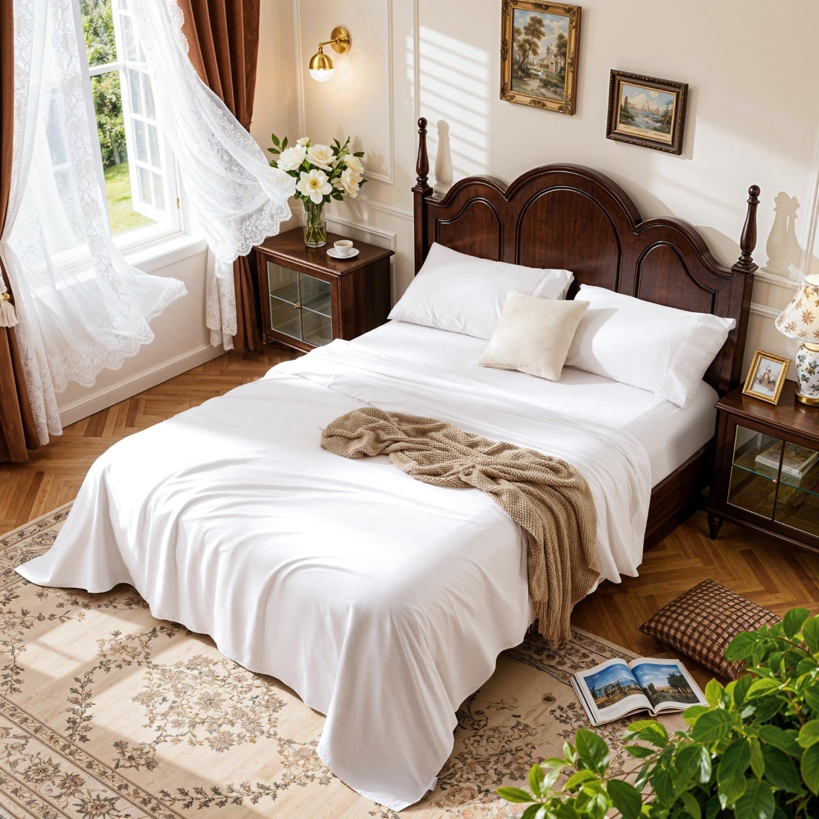 1000 Thread Count 100% Cotton King Size Sheet Set, 4 Piece, Deep Pocket, Soft &1