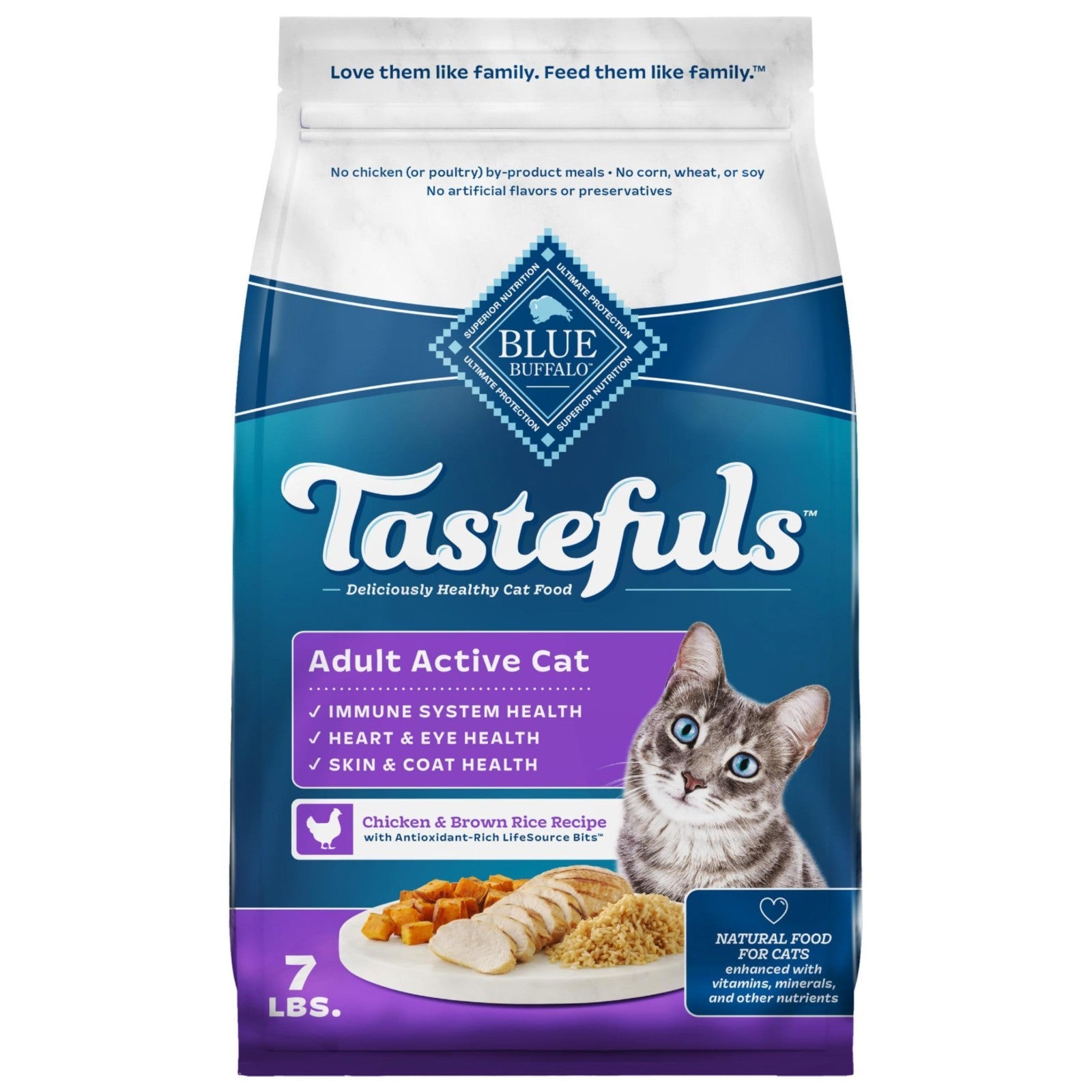 Premium Chicken & Brown Rice Dry Cat Food, 7 lb   Healthy, Grain Free Formula1