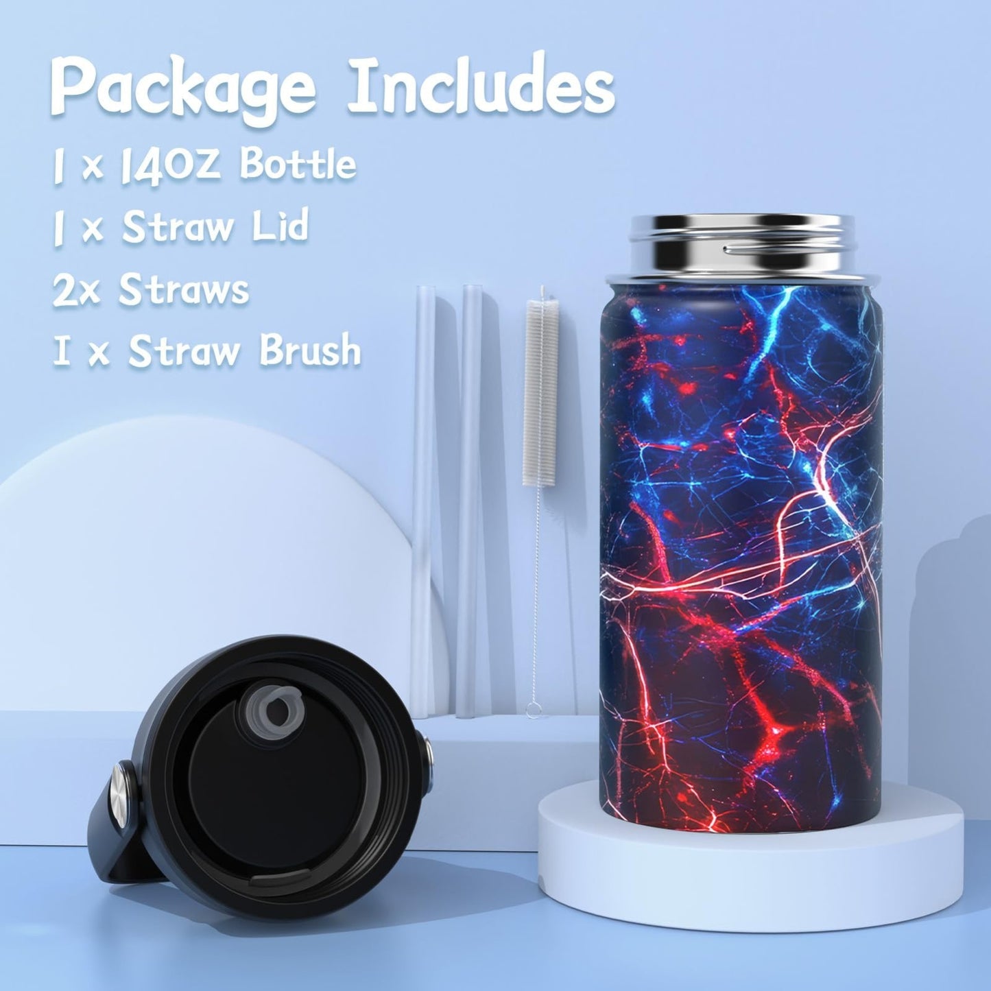 Cool Luminous Gamer Backpack Set for Boys, 6PCS with Insulated Water Bottle & Lu4