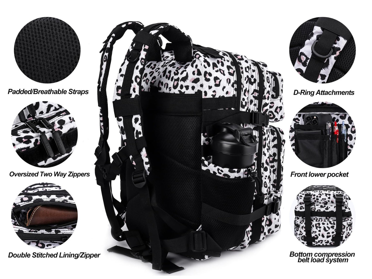 Tactical 45L Military Backpack for Men & Women   3 Day Assault Rucksack, Molle S4
