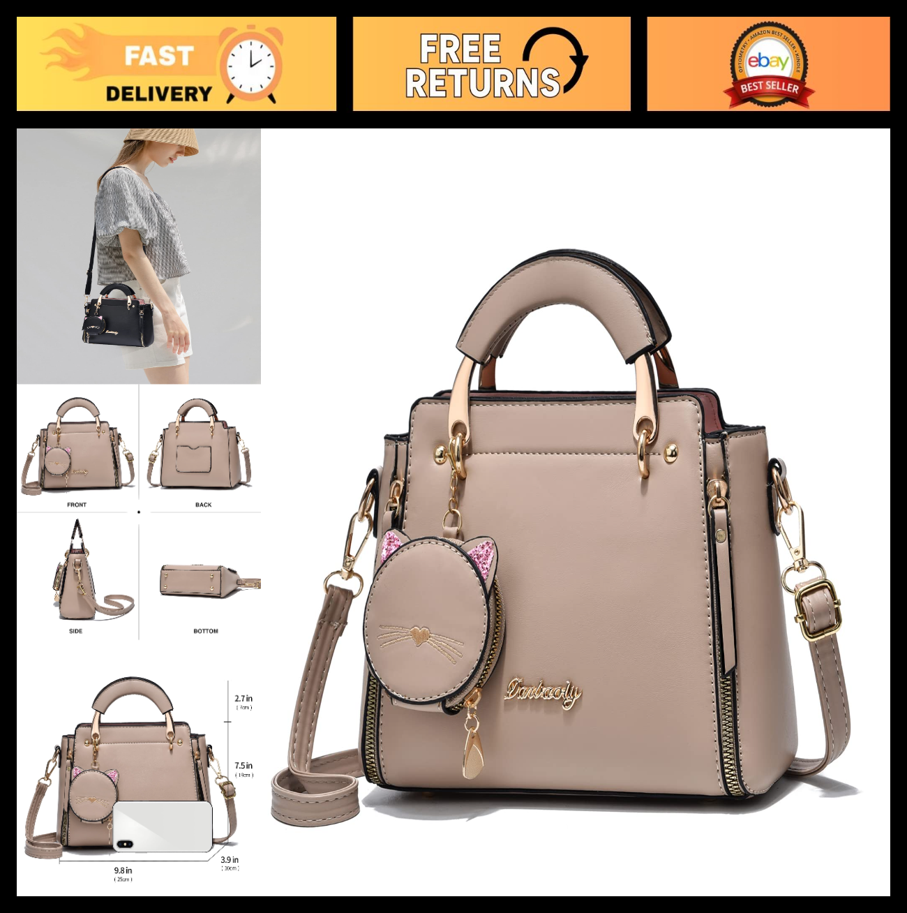 Stylish Women's Crossbody Handbags - Top Handle Satchel & Small Tote Bags0
