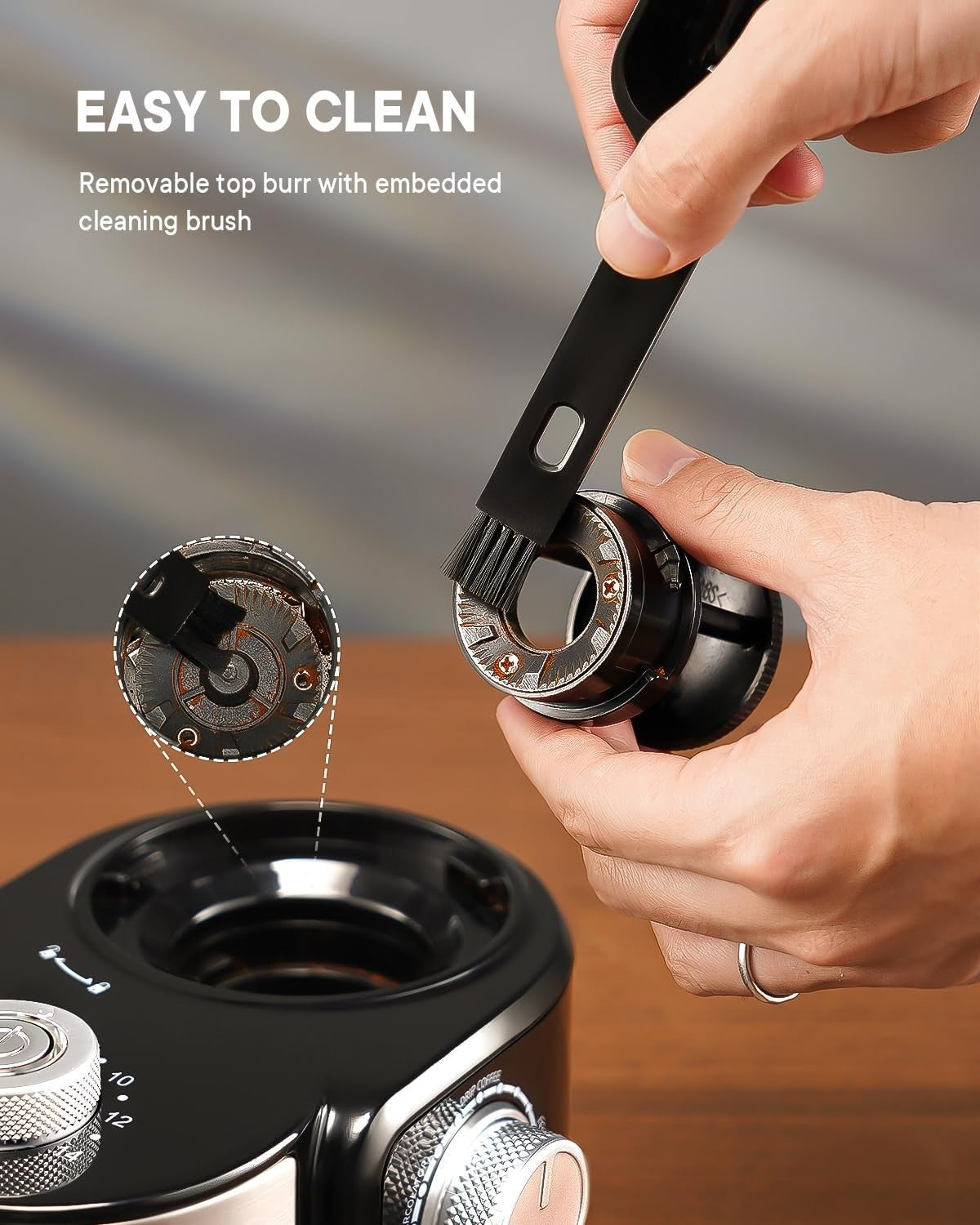 Electric Burr Coffee Grinder   Automatic Coffee Bean Mill, 16 Adjustable Setting5
