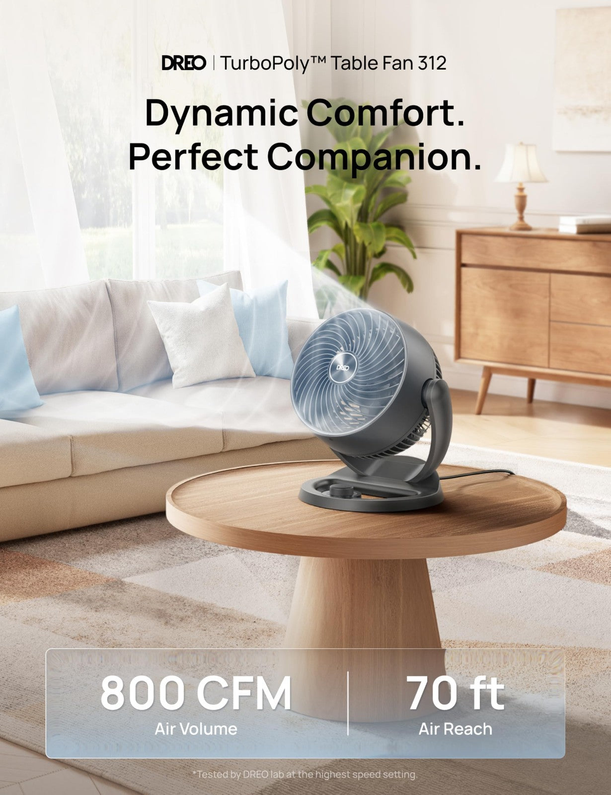 12 Inch Desk Fan   Powerful Air Circulator, 120° Tilt, Ultra Quiet 25dB, 3 Speed2