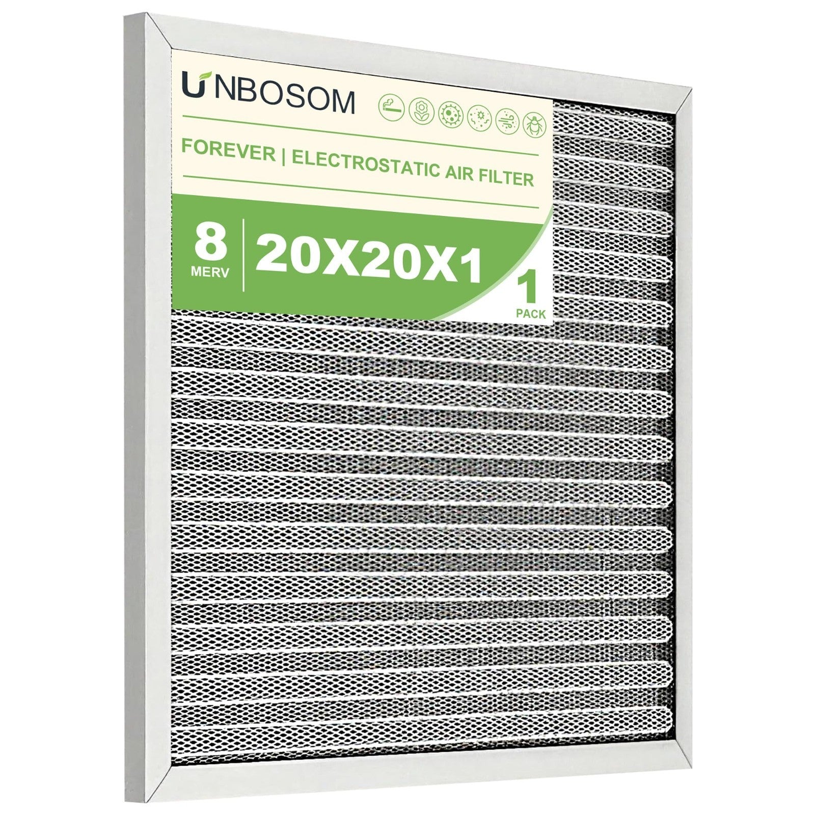 Reusable Washable HVAC Air Filter 20x20x1 MERV 8 Electrostatic, Lasts Lifetime1