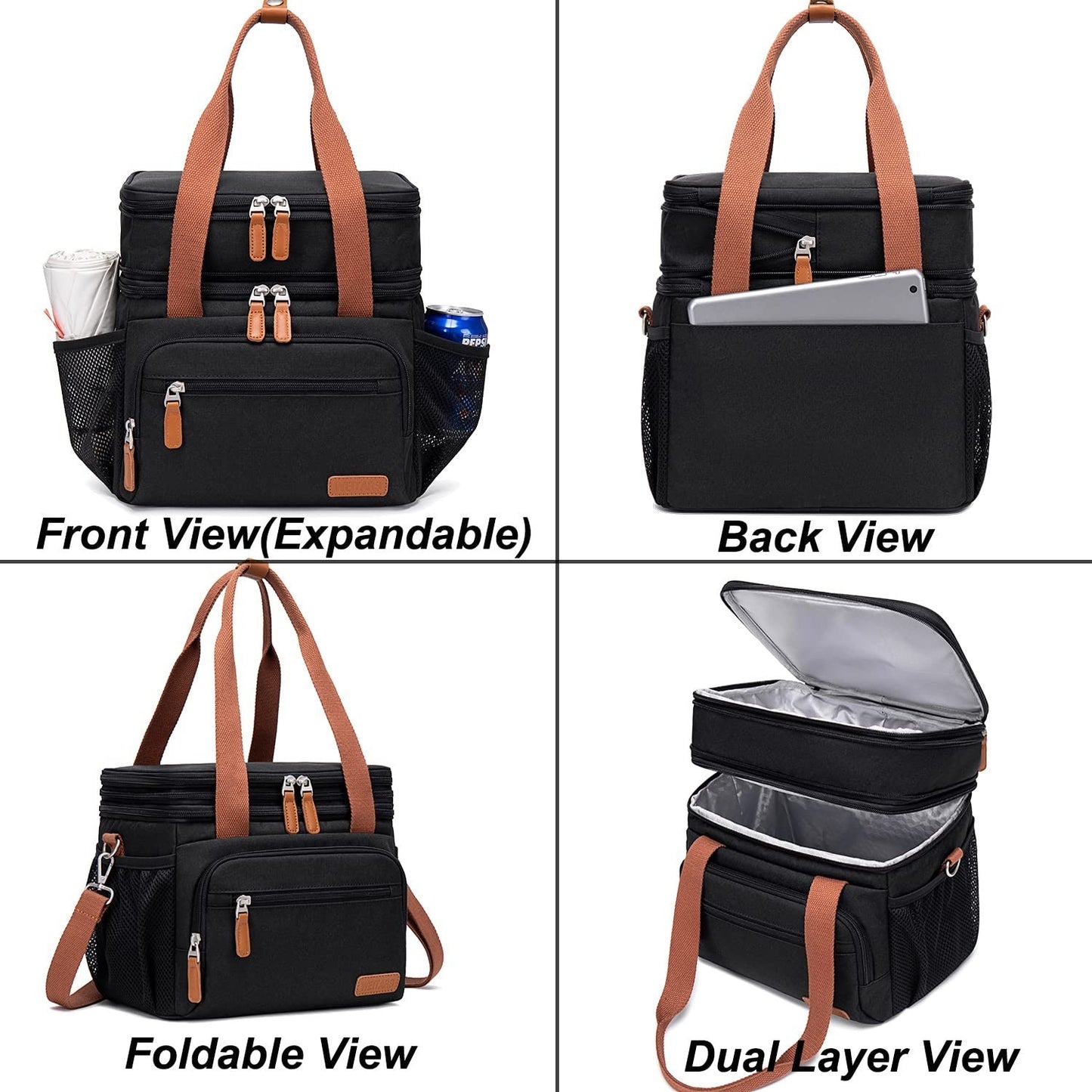 Optimized eBay Title:  "Large Dual Compartment Lunch Bag - Insulated Adult Lunc6