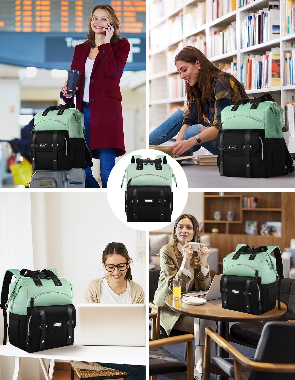 Stylish Anti Theft Laptop Backpack for 15.6" Laptops, Travel & College Use, Gree5