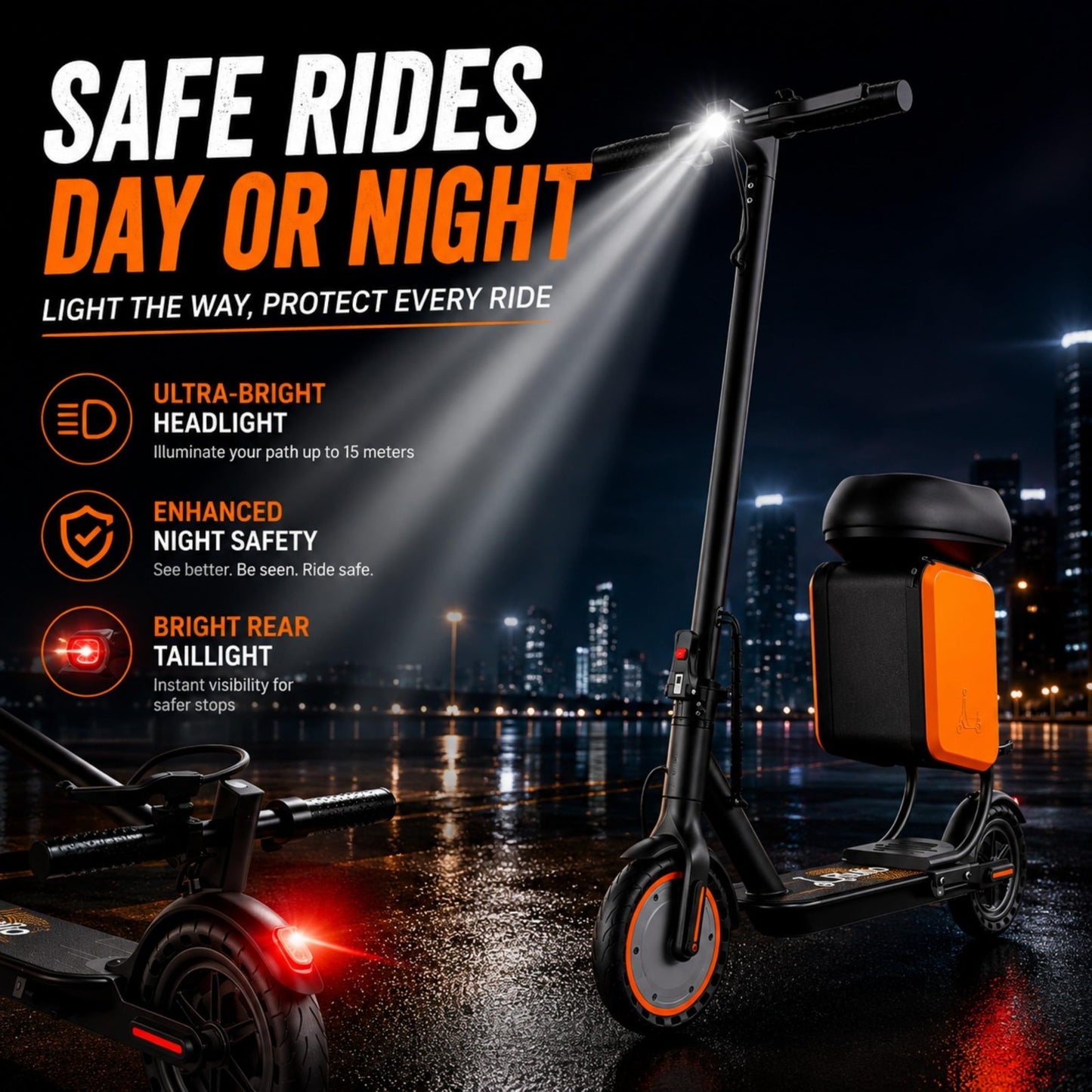 Foldable Electric Scooter, 350W-500W Motor, 9-22 MPH, 10-41 Mile Range, Dual Sus6
