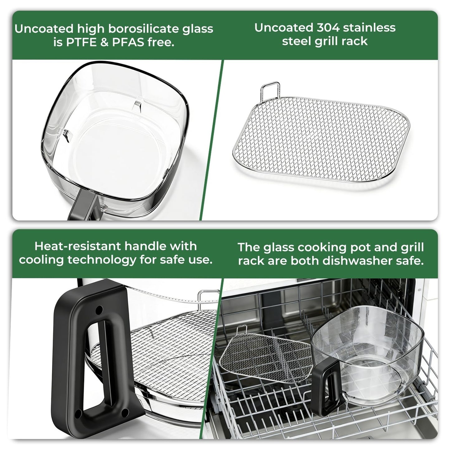 5 Quart Non-Toxic Glass Air Fryer with 8 Preset Modes, BPA-Free & Dishwasher Saf6