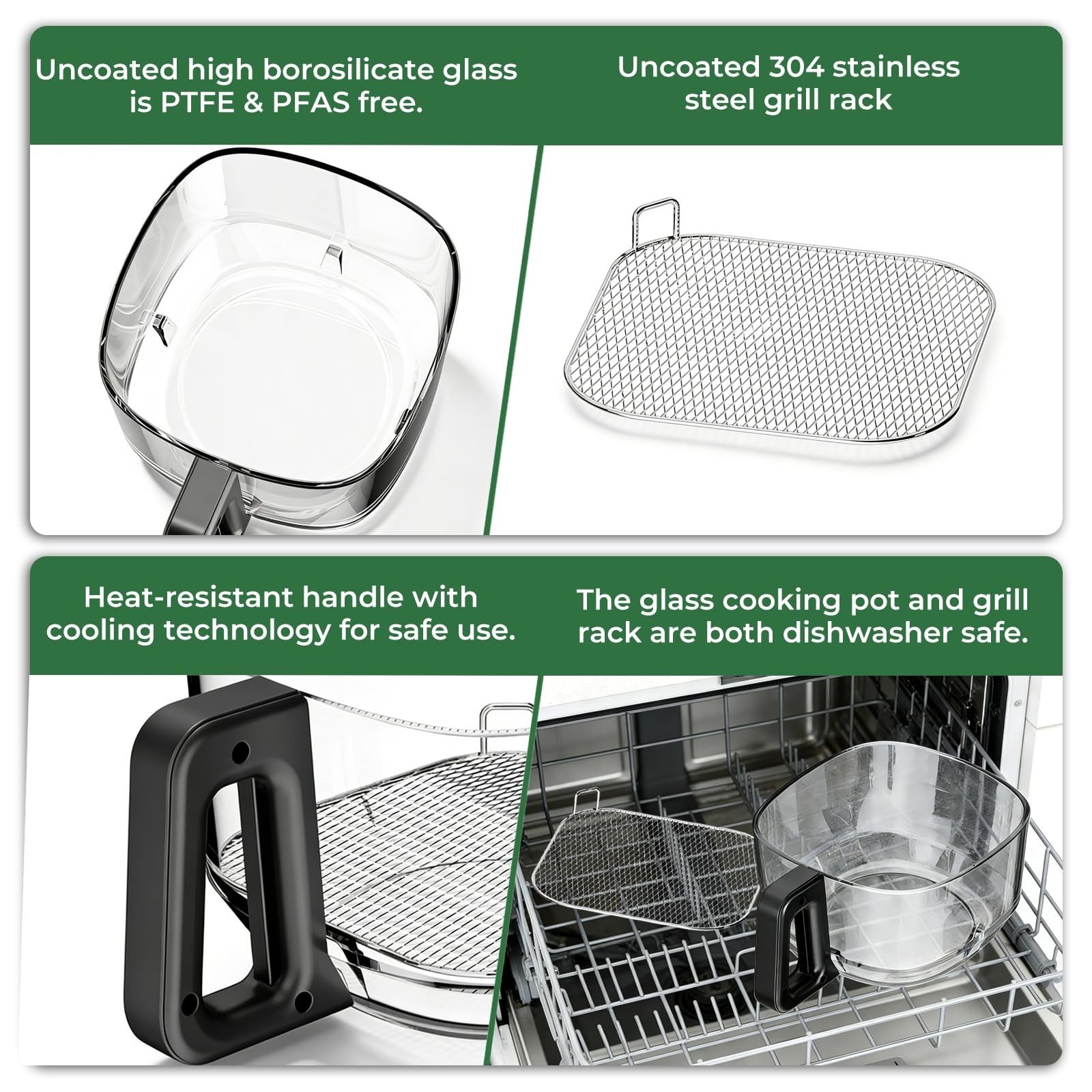 5 Quart Non-Toxic Glass Air Fryer with 8 Preset Modes, BPA-Free & Dishwasher Saf6