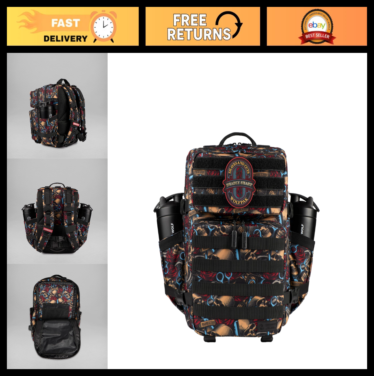 Durable 35L Waterproof Gym Backpack   MOLLE Webbing, Laptop Pocket, 1000D Oxford0