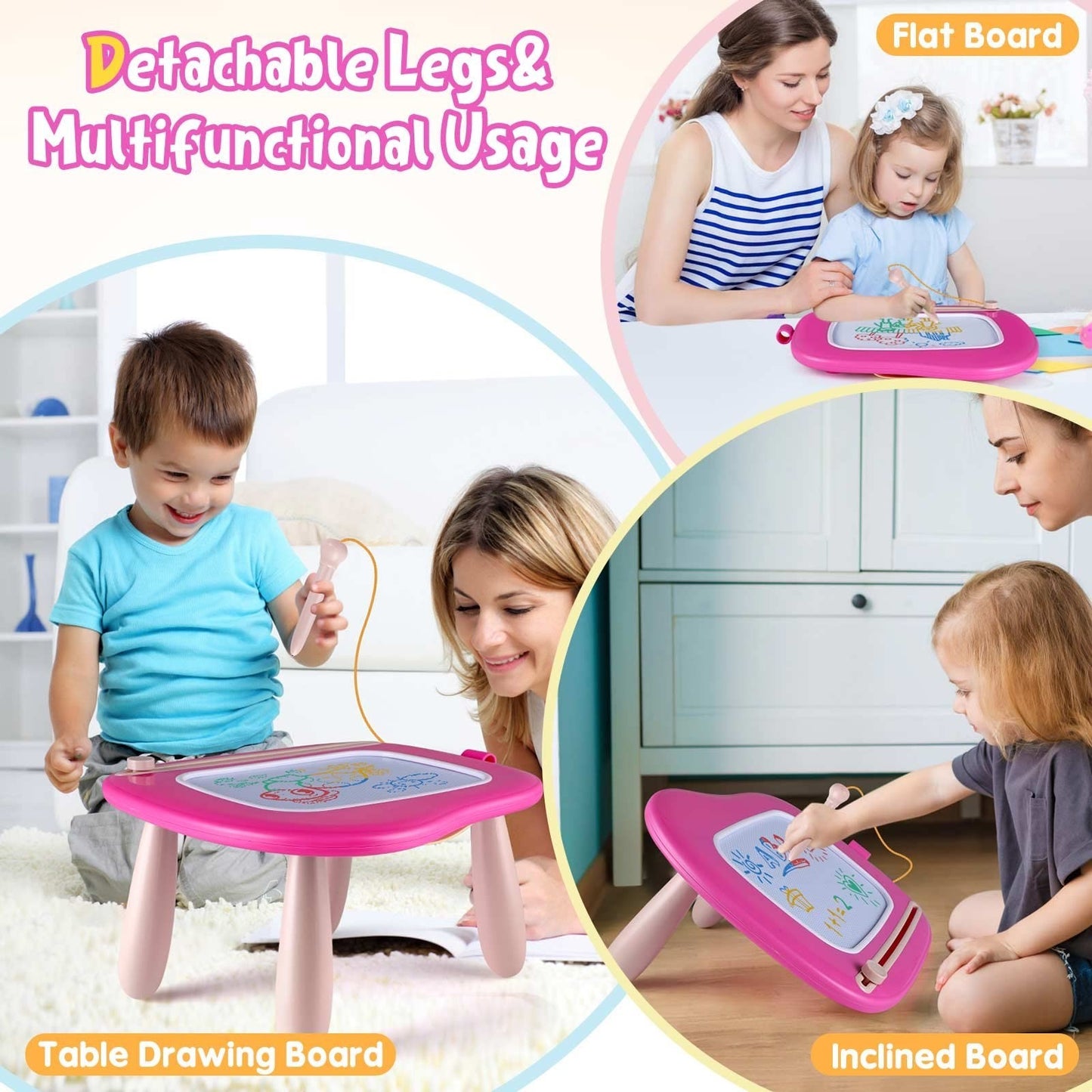 Magnetic Drawing Board for Toddlers - Erasable Doodle Toy for Home & Travel, Age6