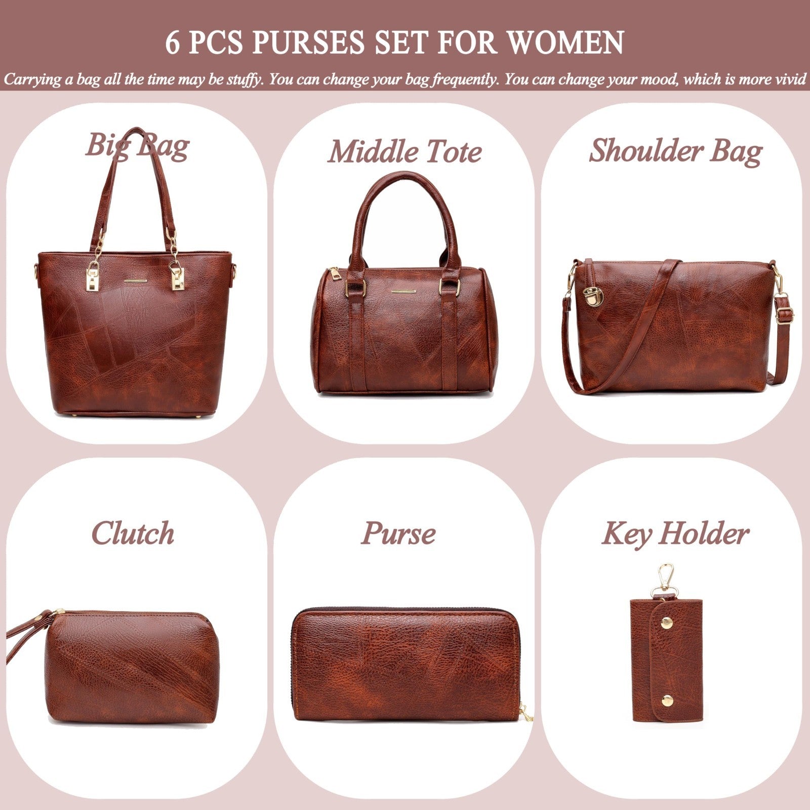 Stylish Designer Handbags for Women - Satchel Shoulder Tote Top Handle Purse2