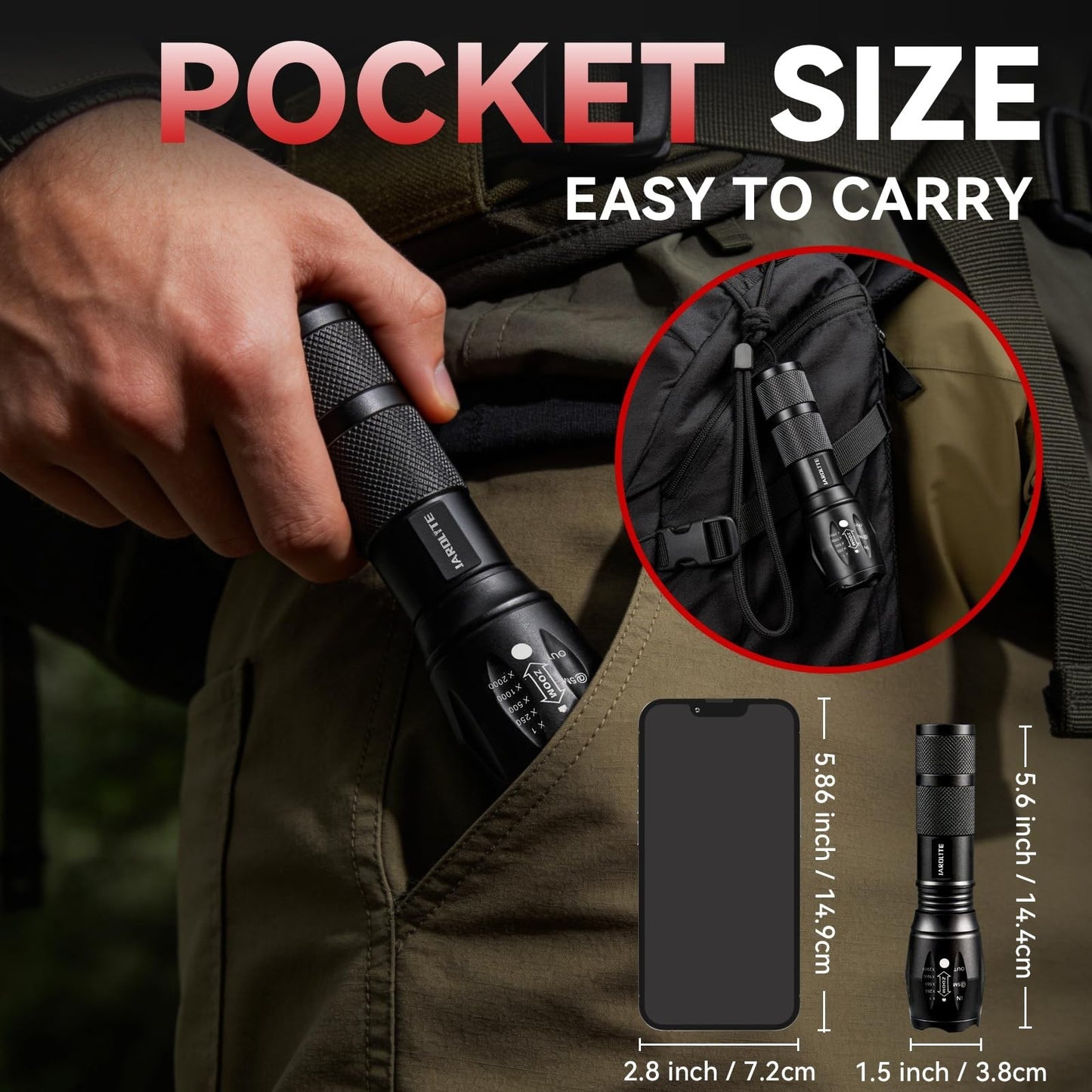 8 Pack LED Emergency Flashlights   Adjustable Focus, Water Resistant, 5 Modes, T3