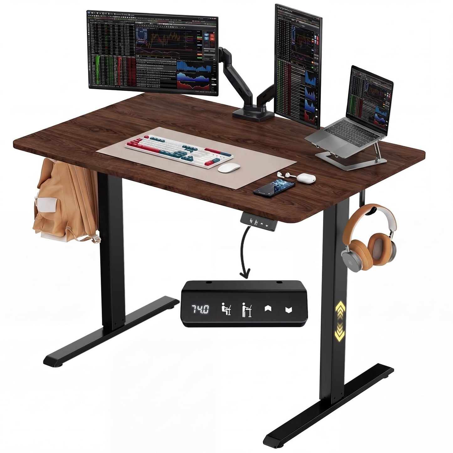 Height Adjustable Electric Standing Desk 48"x24", Ergonomic Sit Stand Desk, Memo1